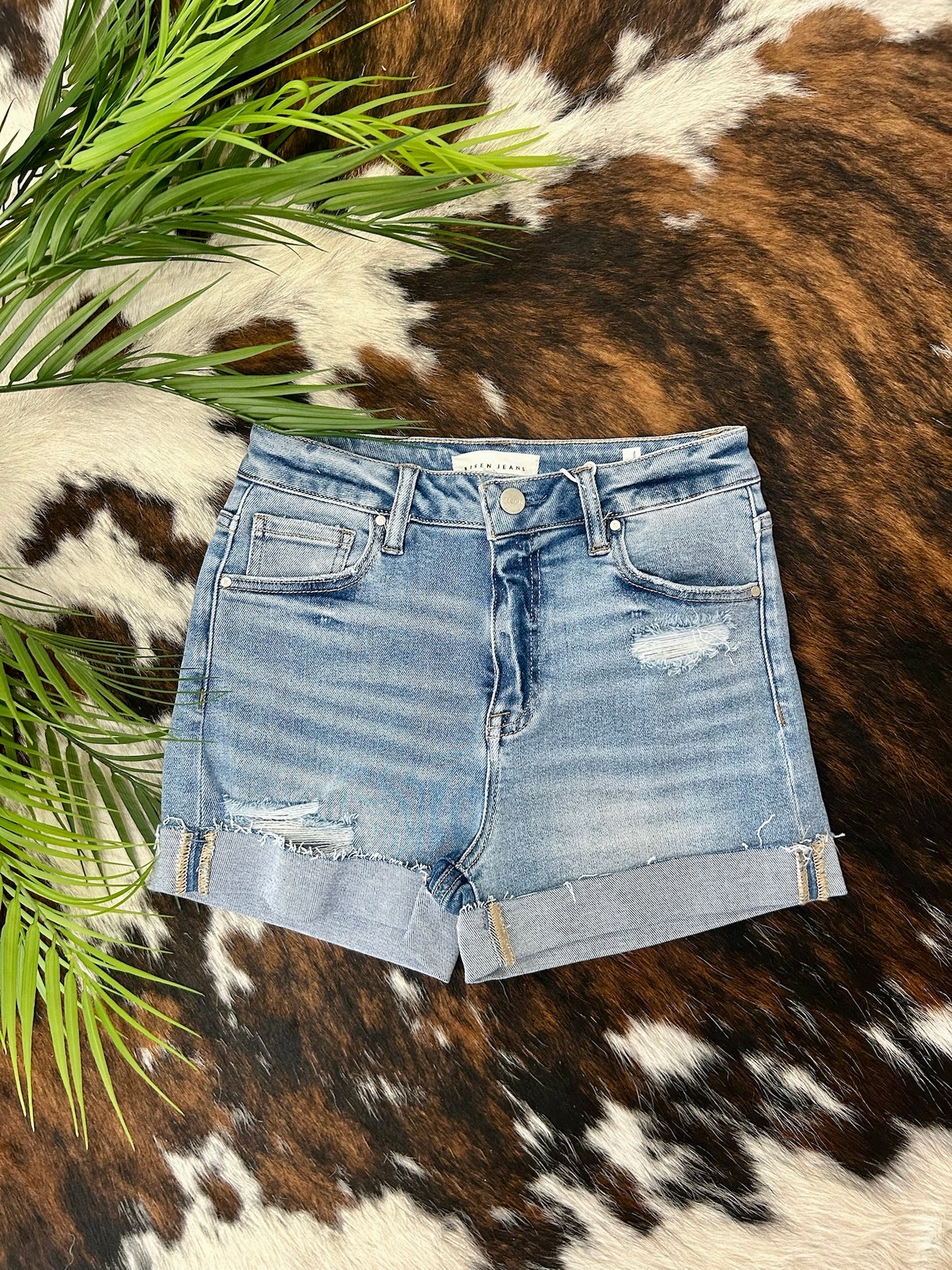Ocean Breeze Light Wash Risen Shorts