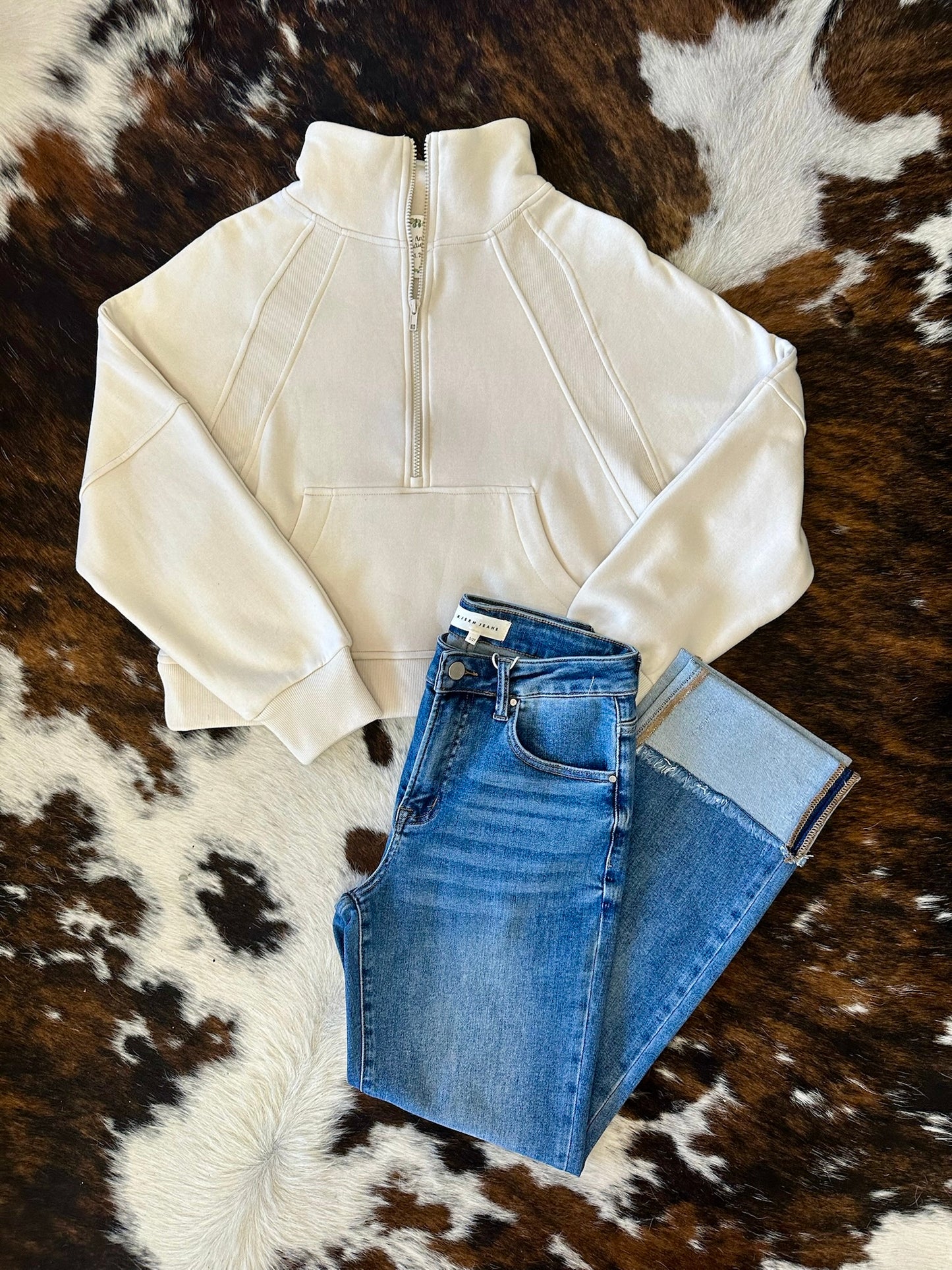 40% Off - Movin’ All The Up Cream Zip Up