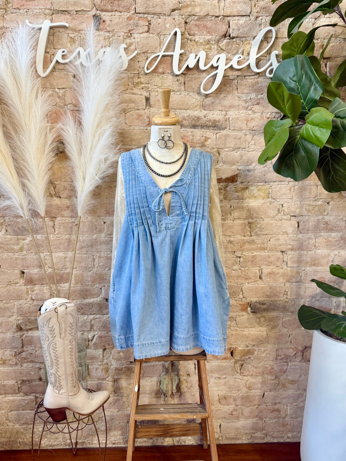 RESTOCK I Remember Everything Light Denim Romper