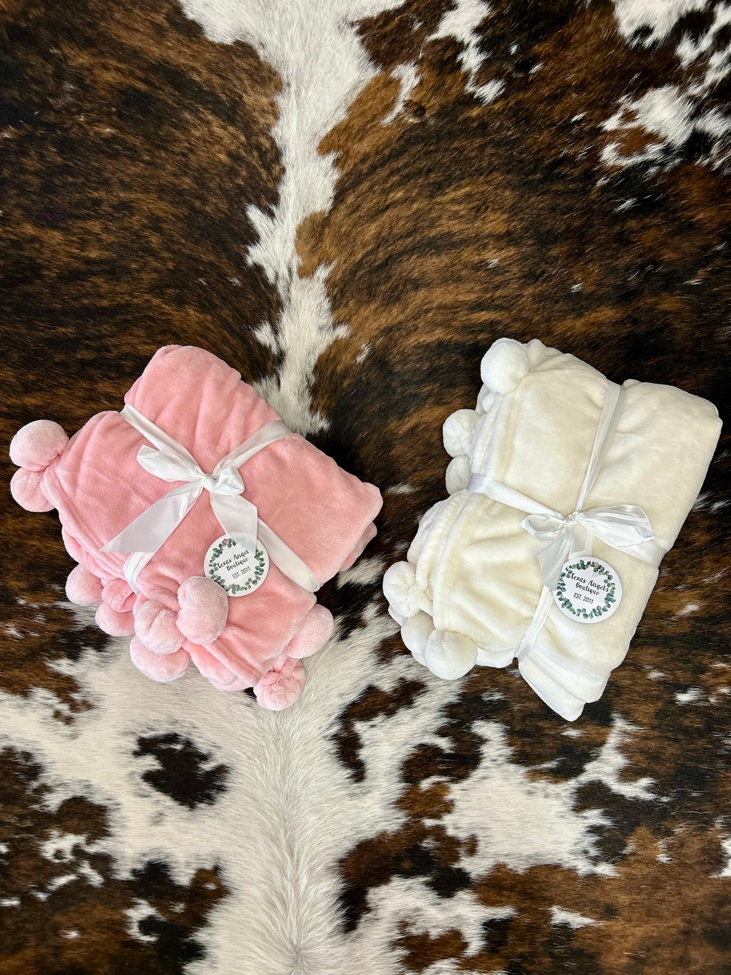 Cream Pom Pom Blanket