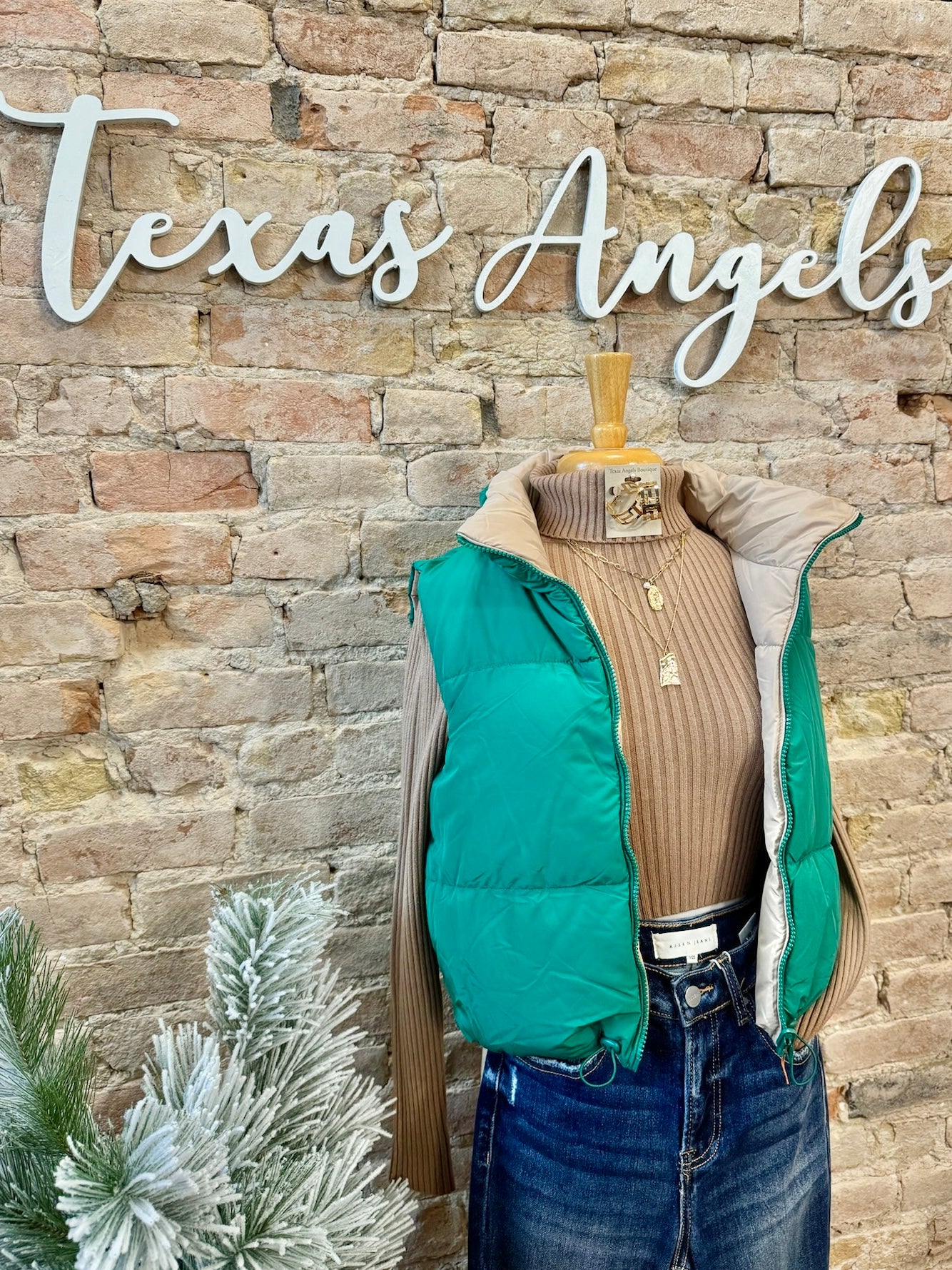 40% Off - Don't Play Around Green Reversible Puffer Vest