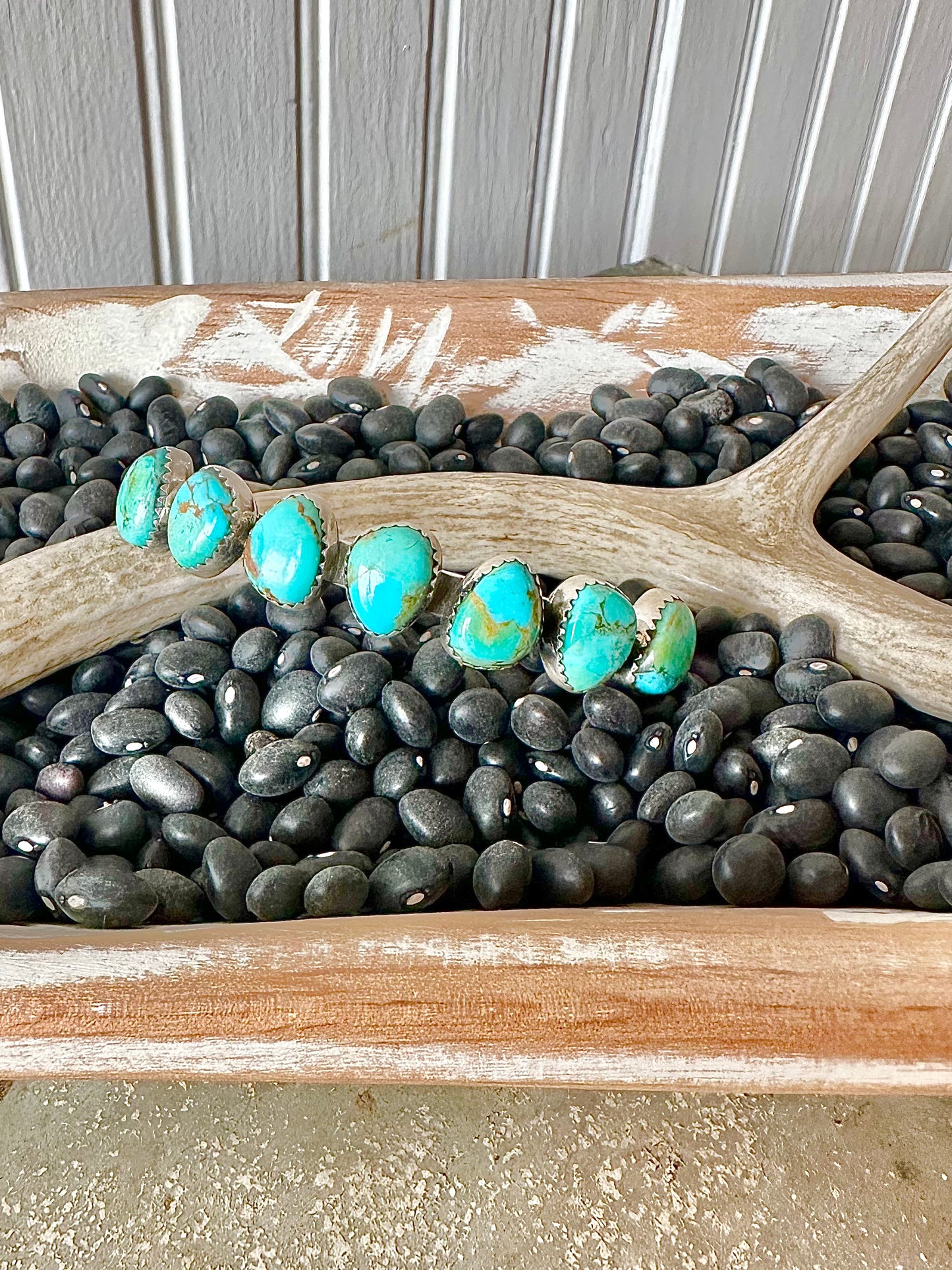 Sterling Silver & Genuine Turquoise Cuff