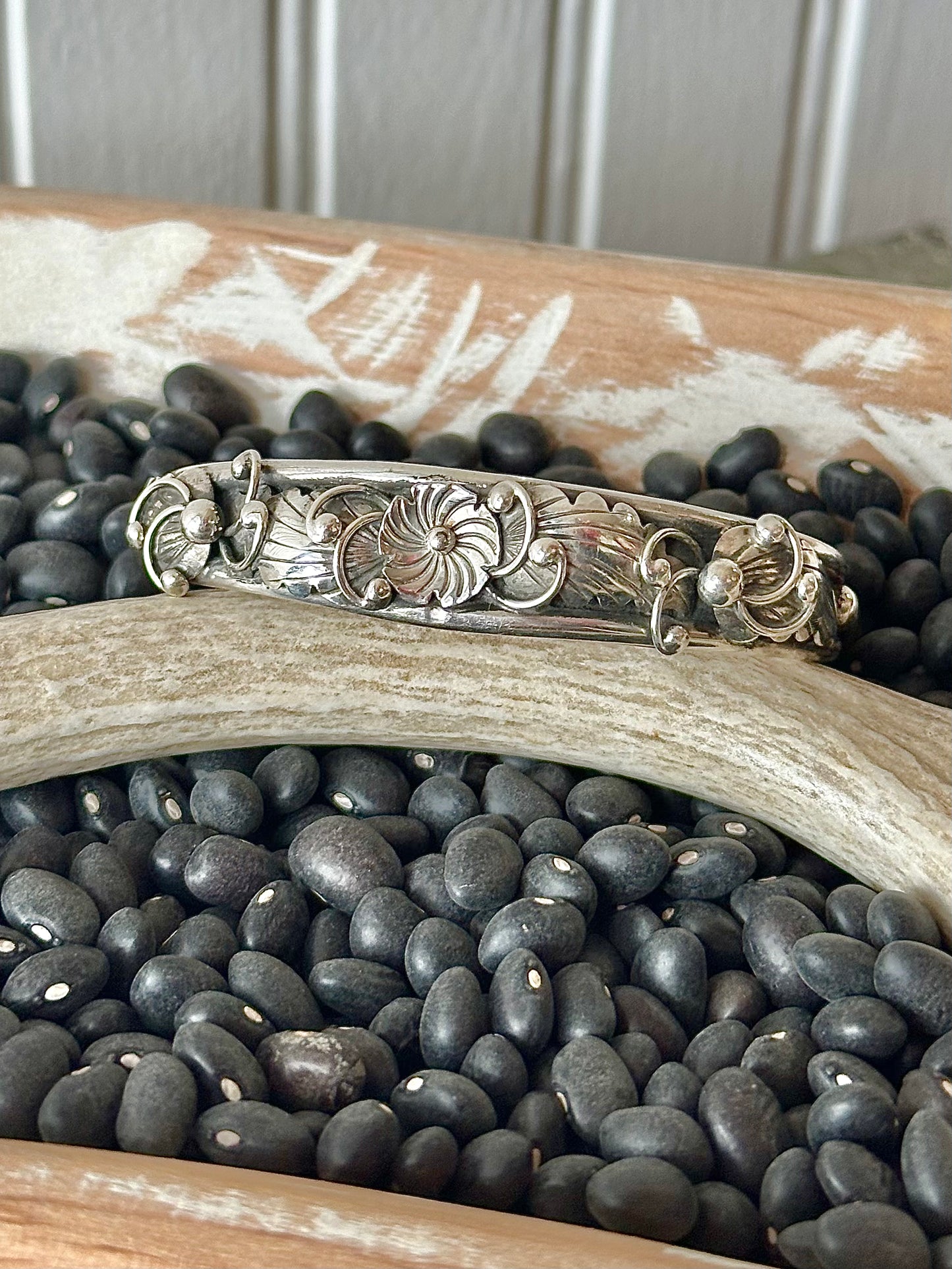 Sterling Silver Floral Cuff
