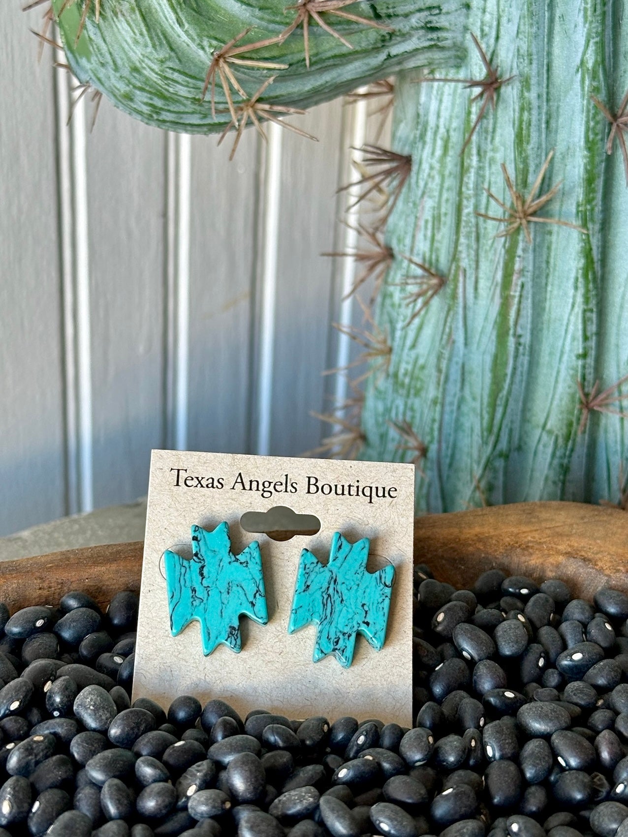 Aztec Turquoise Stone Earrings