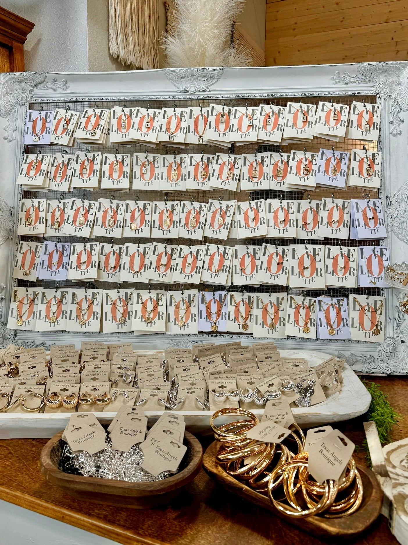 Gold/White Initial Necklaces