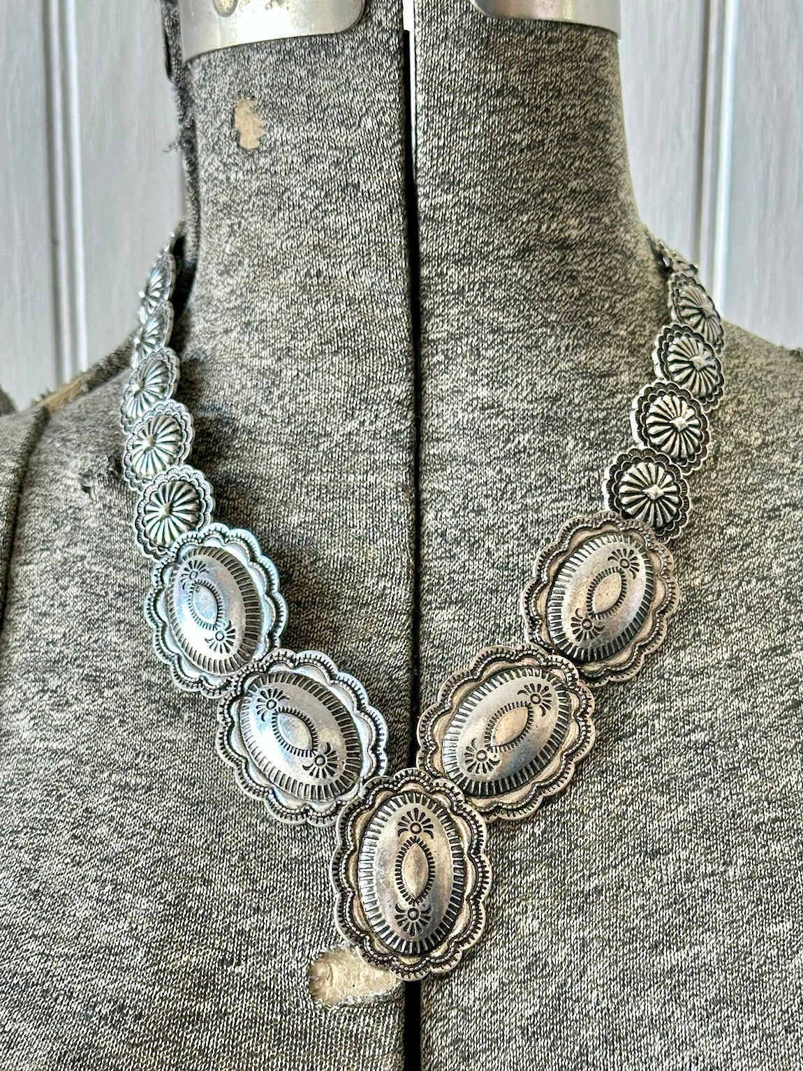 Silver Concho Necklace
