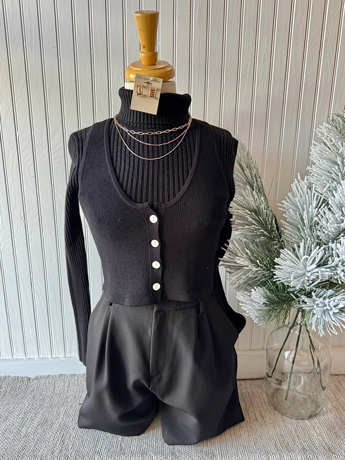 50% Off - Better Together Black Sweater Vest
