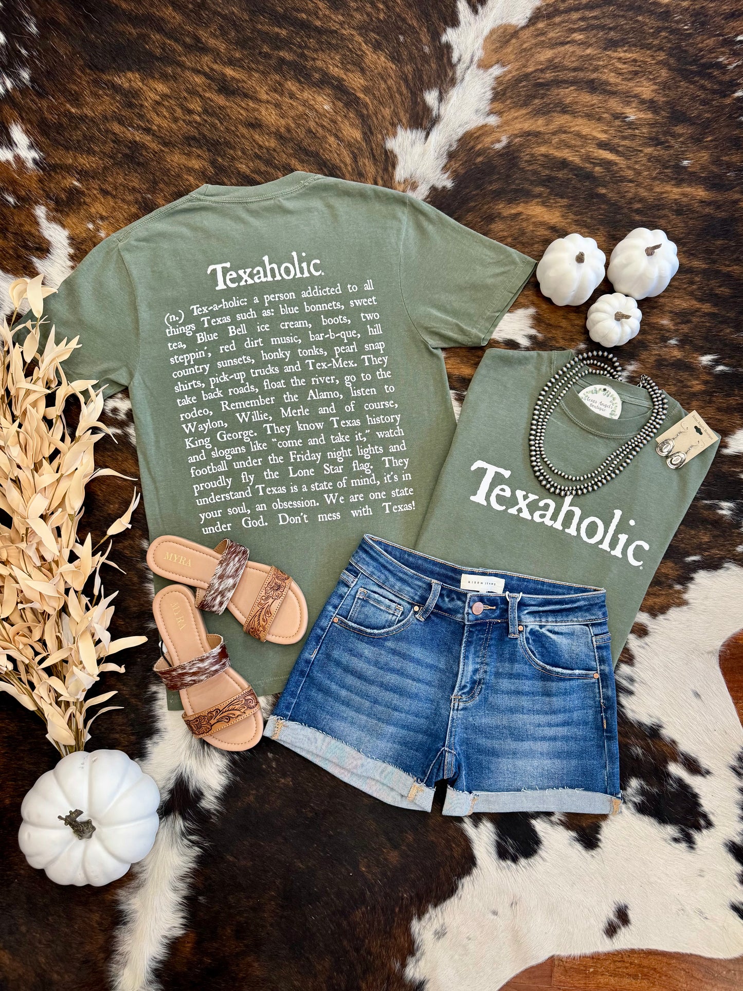 Olive Texaholic Graphic Tee