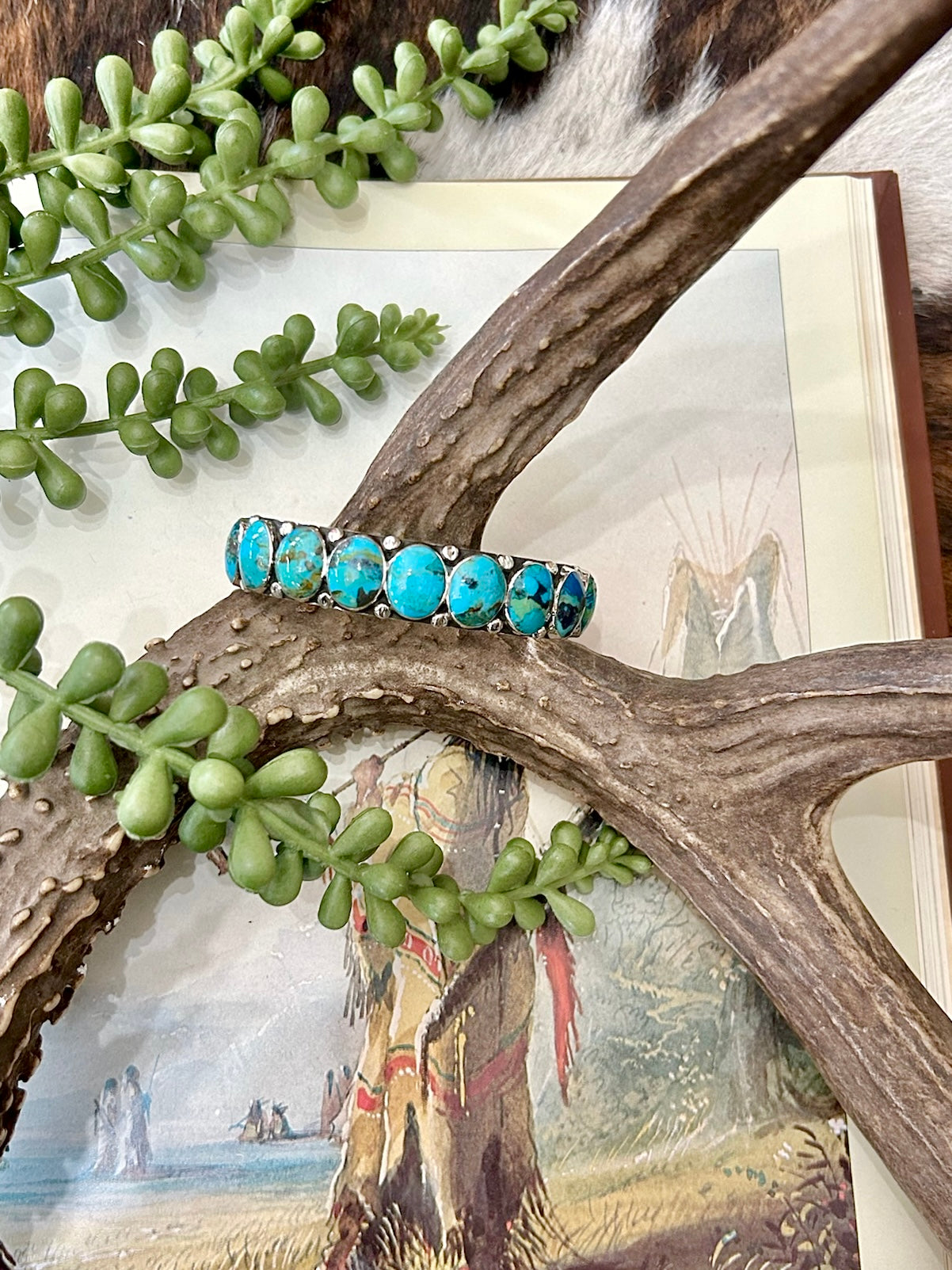 Sterling Silver Mixed Turquoise Cuff