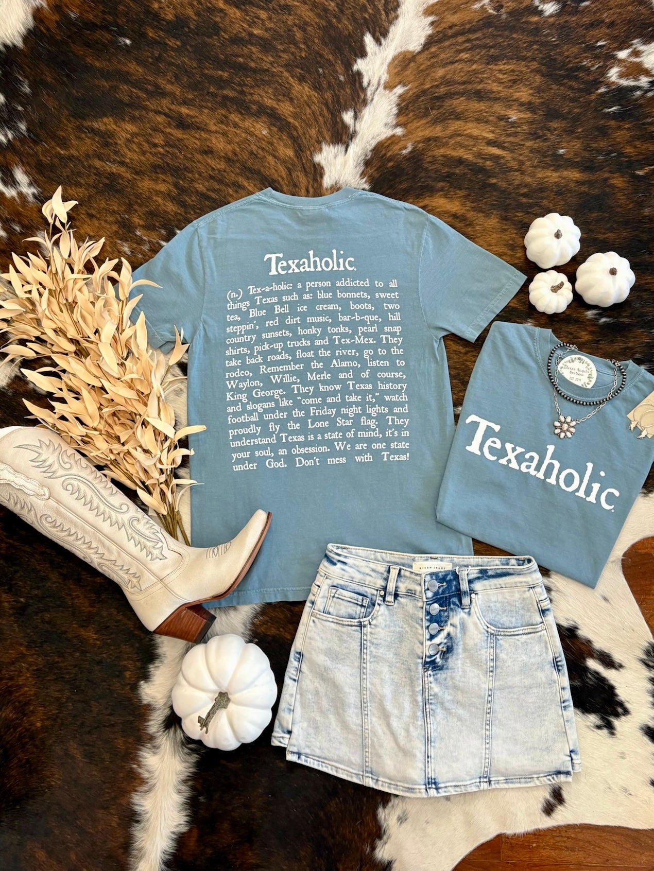 Ice Blue Texaholic Graphic Tee