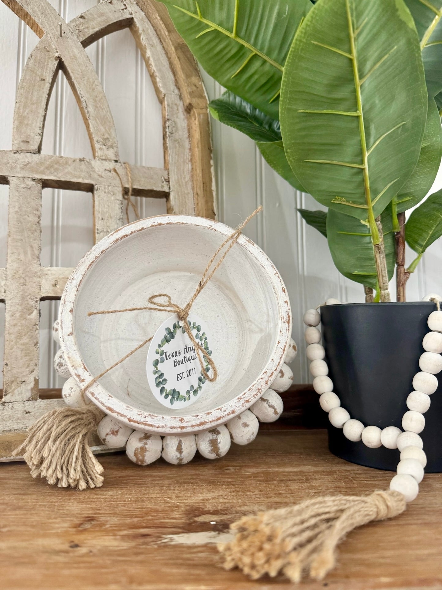 Circle Tassel Beaded Bowl