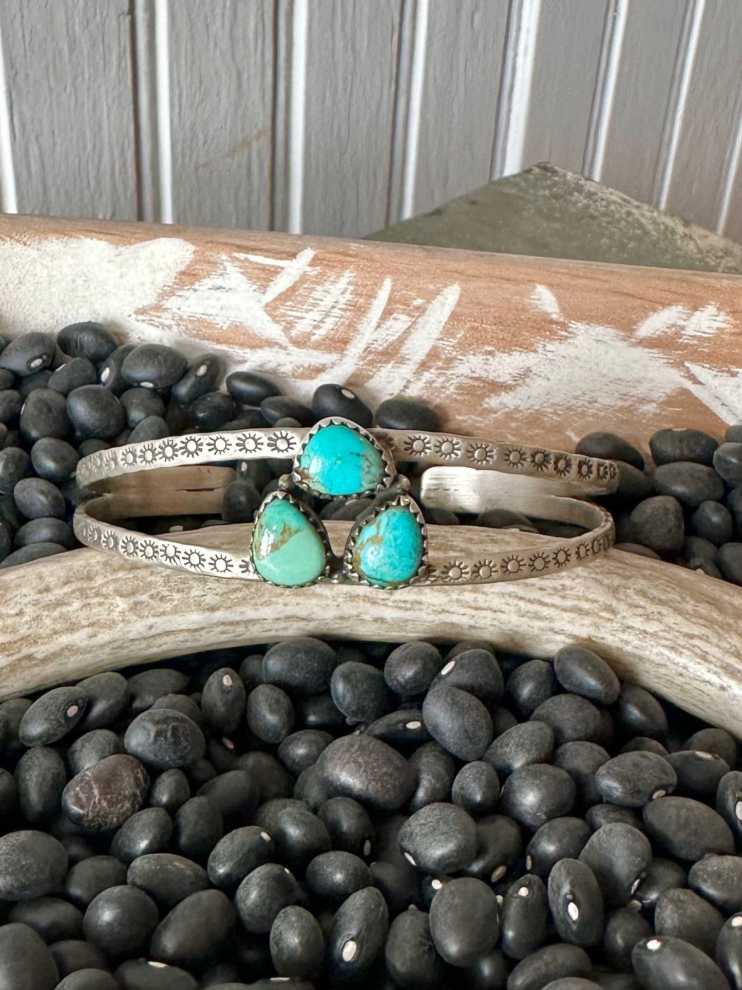 Sterling Silver & Genuine Turquoise Cuff