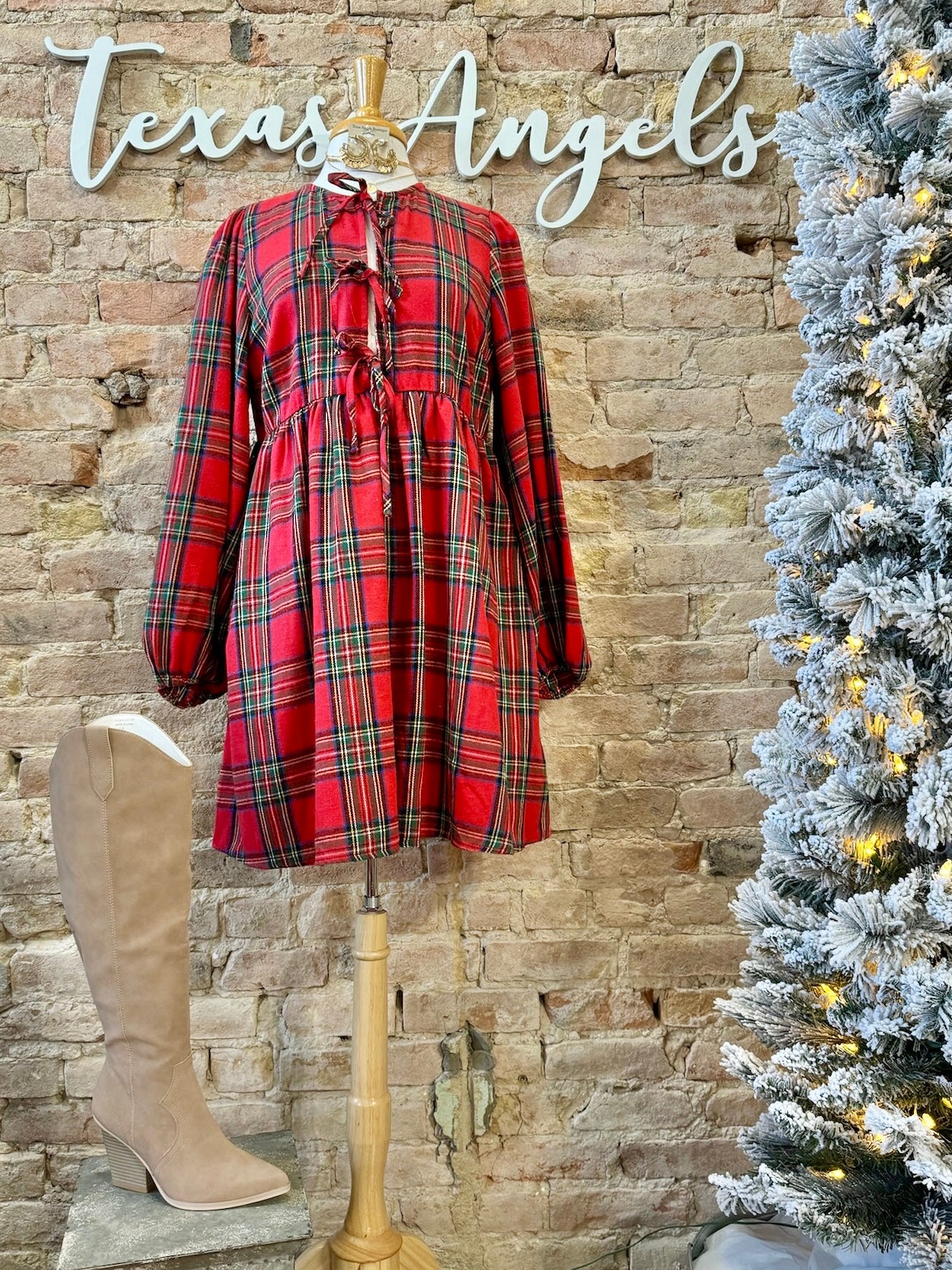 50% Off - Feelin’ Pine Plaid Dress