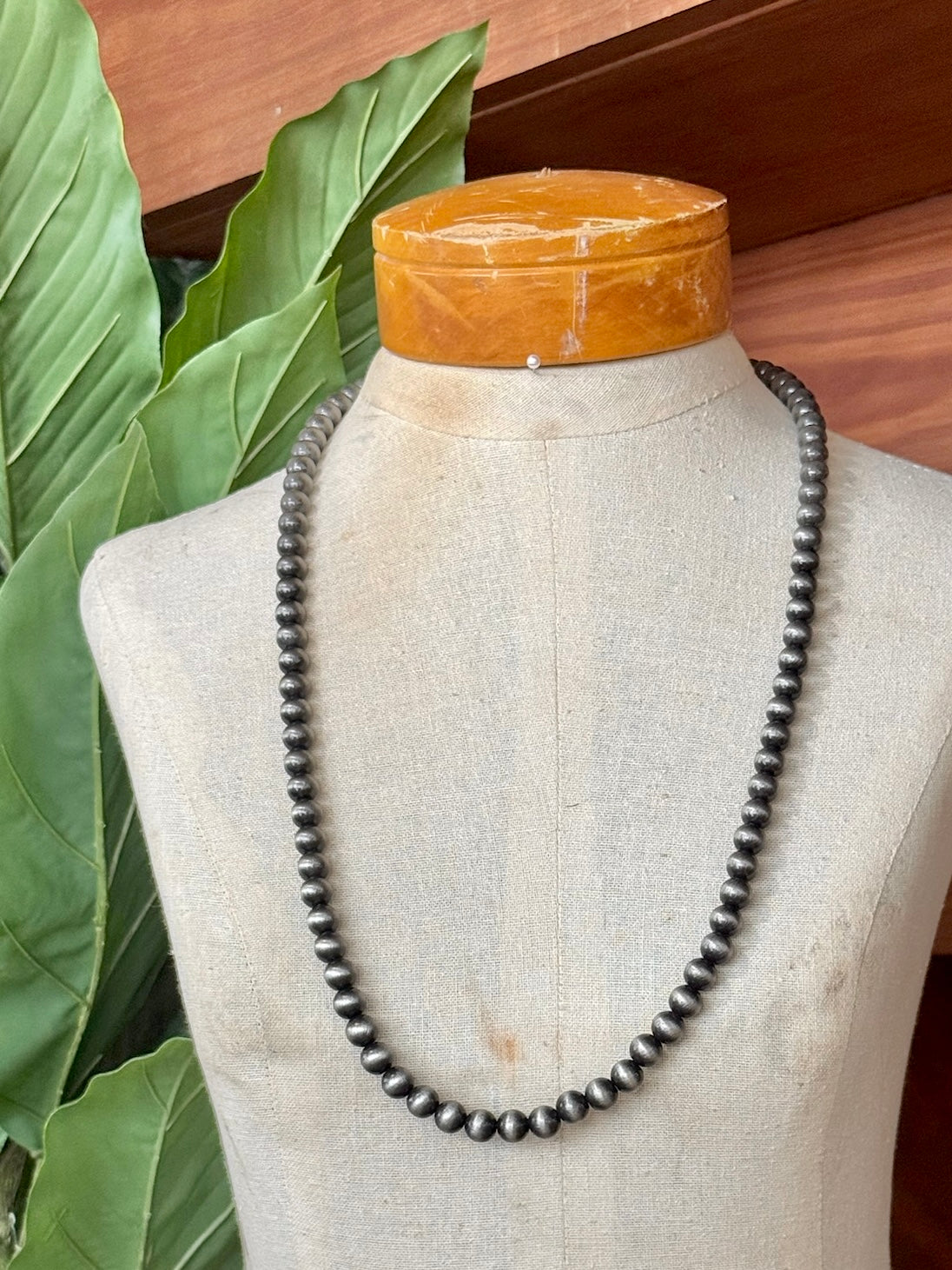 Silver Single Strand Beaded Necklace