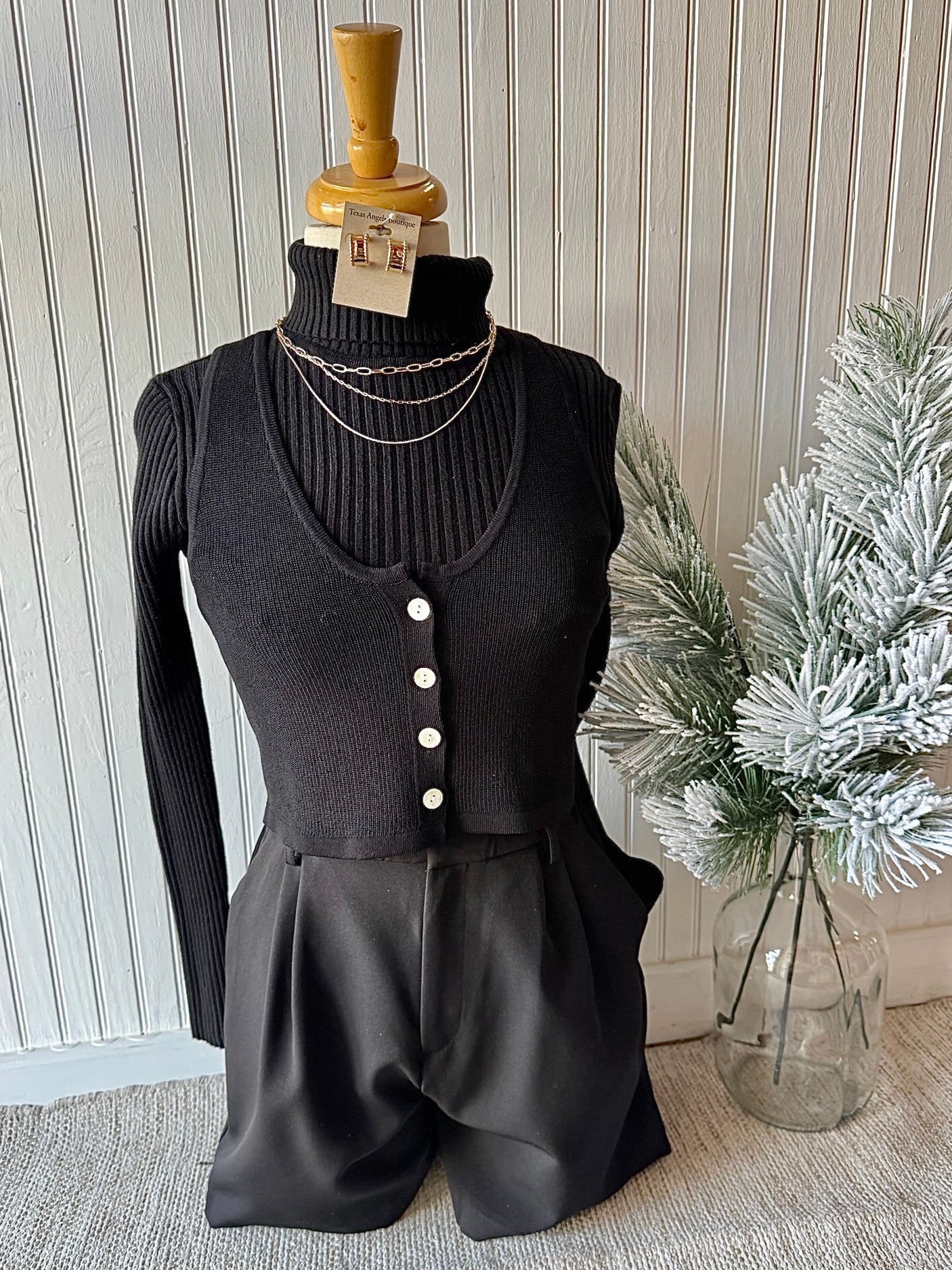 50% Off - Better Together Black Sweater Vest