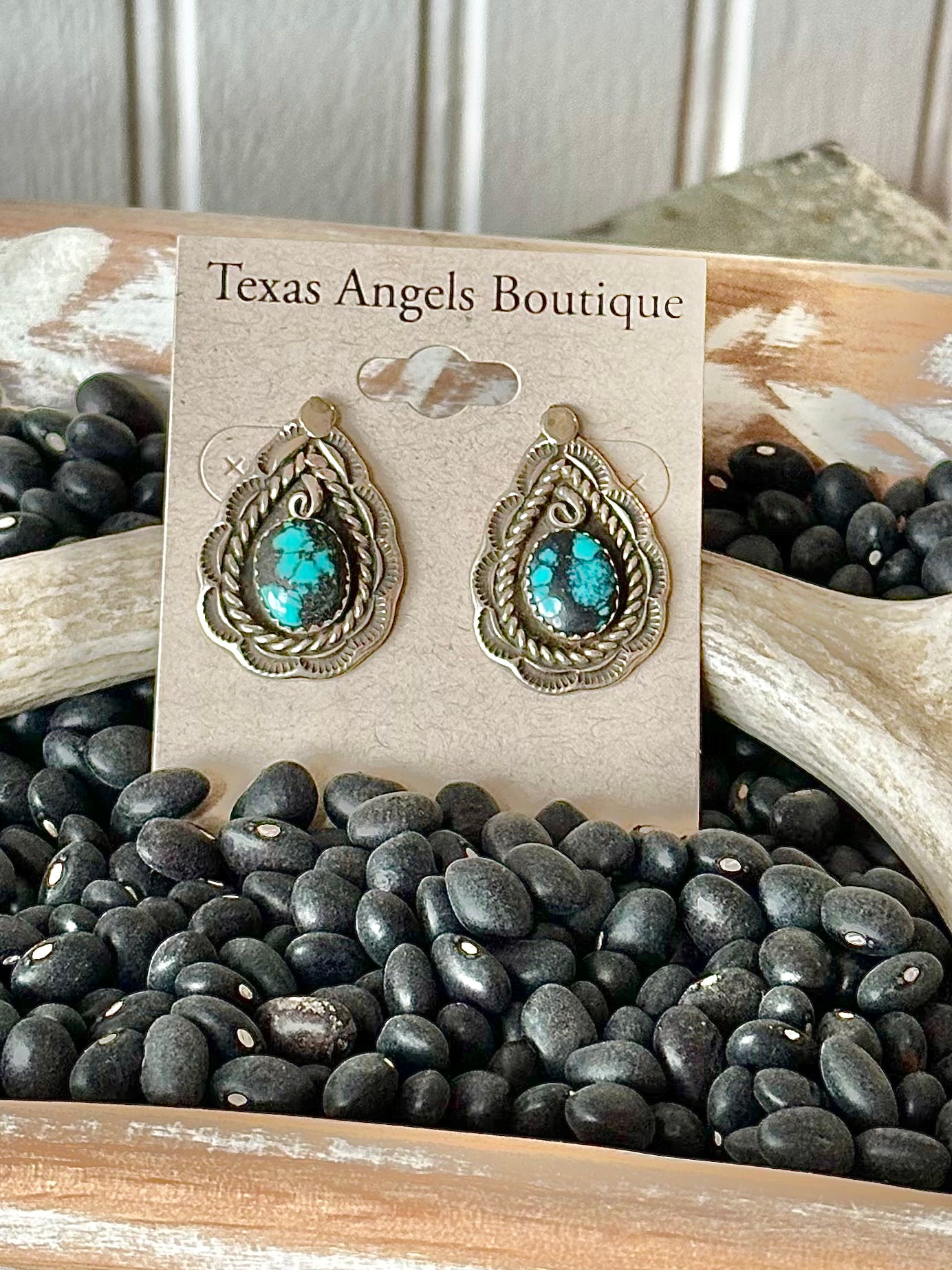 Sterling Silver & Genuine Turquoise Teardrop Studs