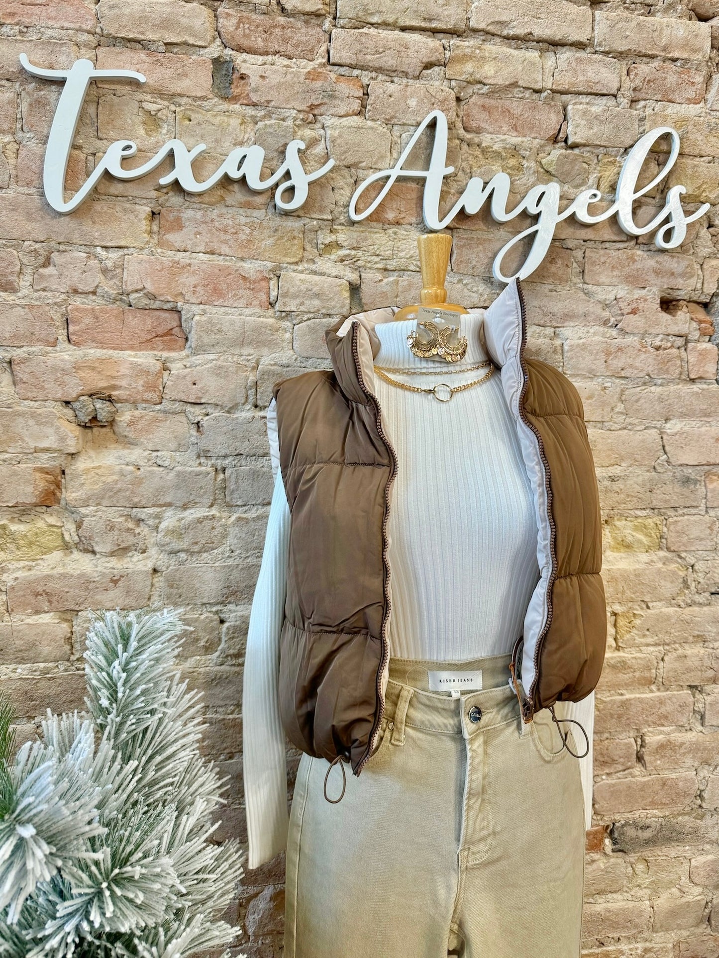 40% Off - Don't Play Around Brown Reversible Puffer Vest