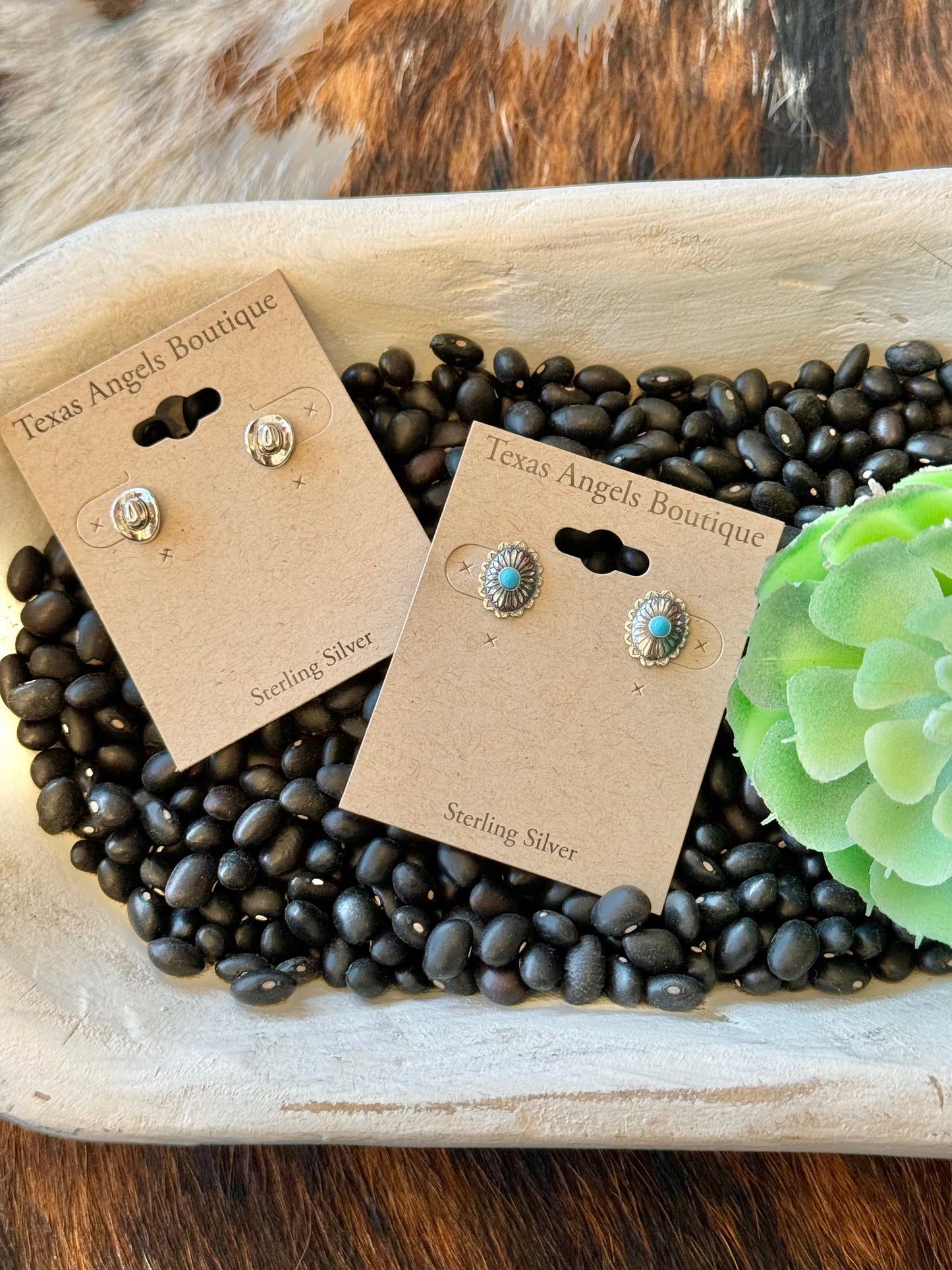 Dainty Sterling Silver Concho Studs
