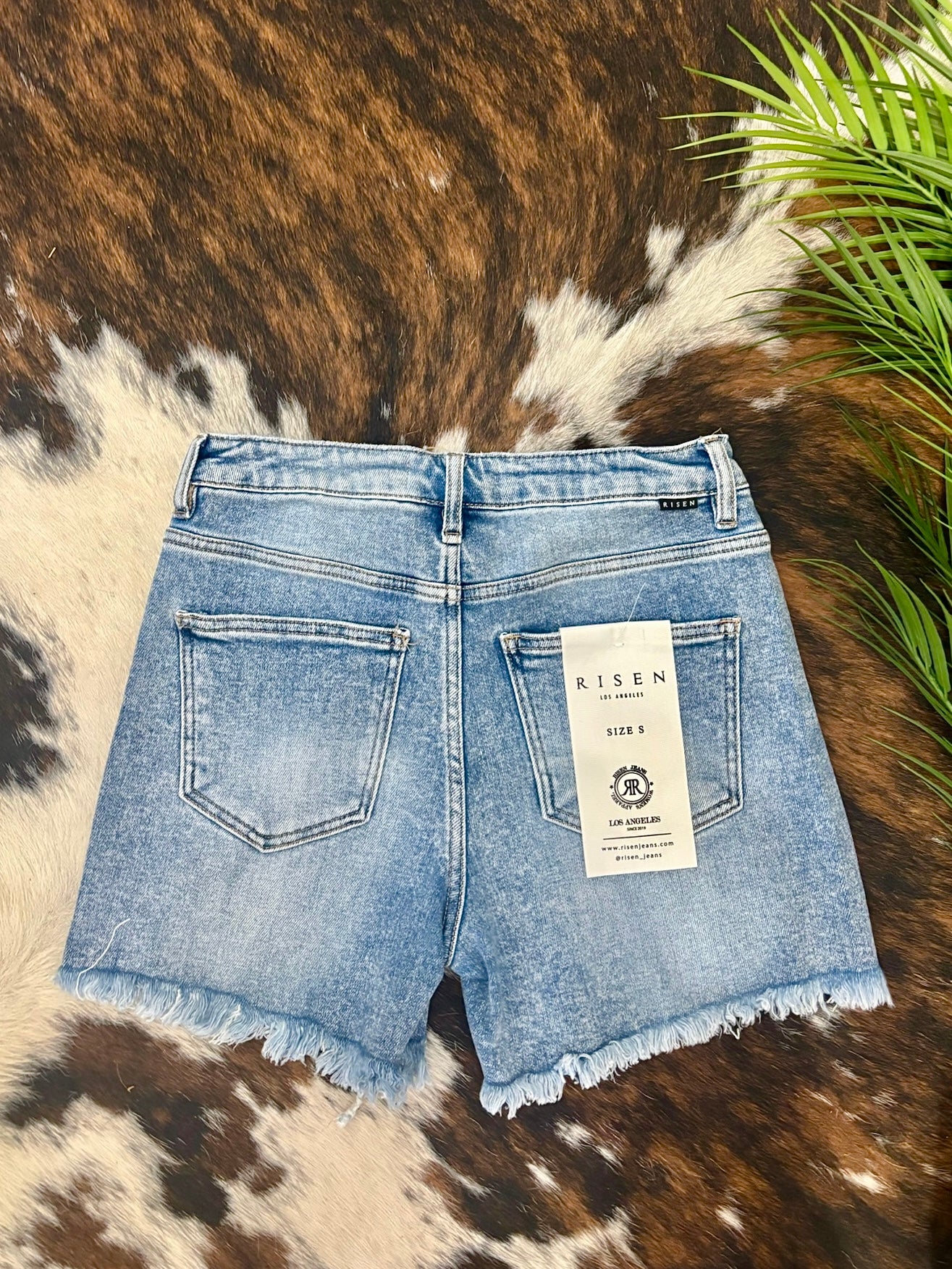 Coral Reef Denim Risen Shorts