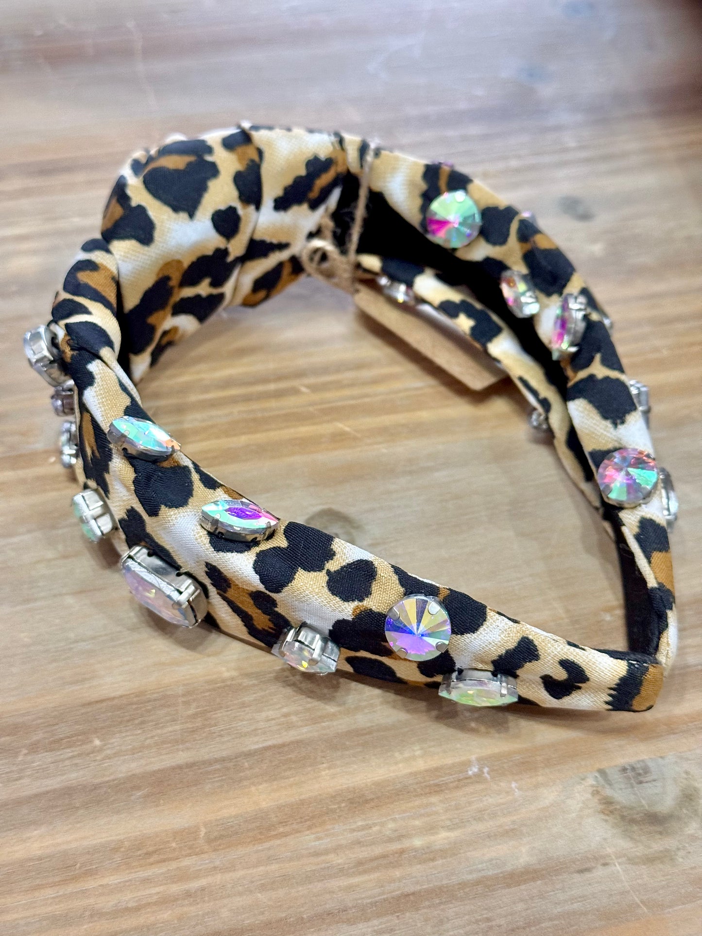Rhinestone Leopard Print Headband