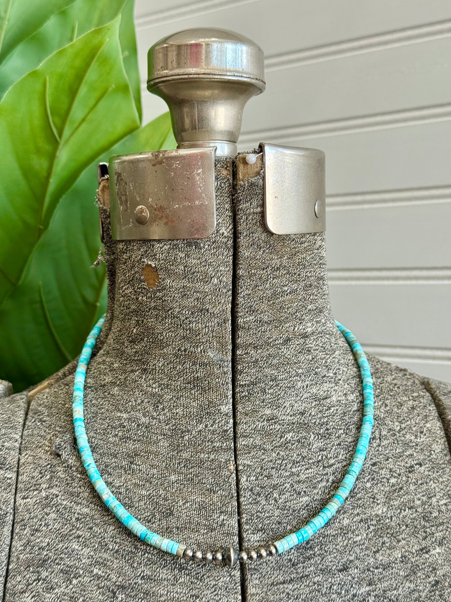 Sterling Silver Navajo Pearls & Kingman Turquoise Necklace