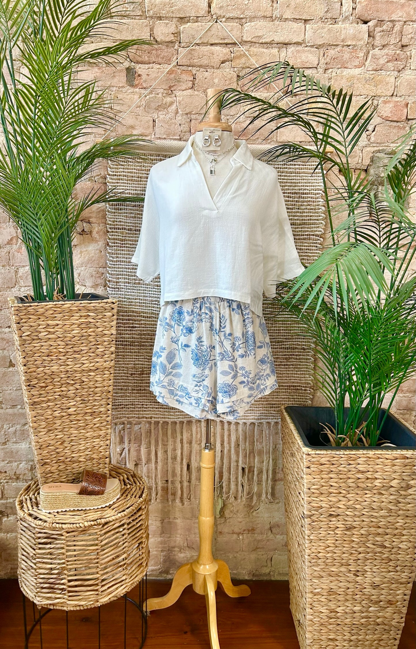 Waterfront White Linen Blouse