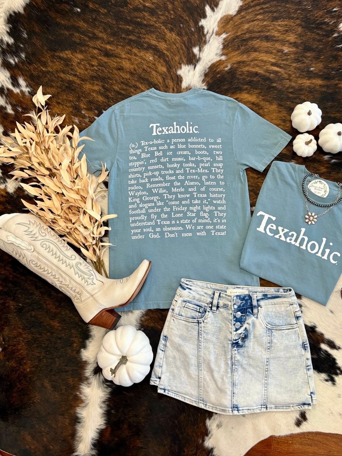 Ice Blue Texaholic Graphic Tee
