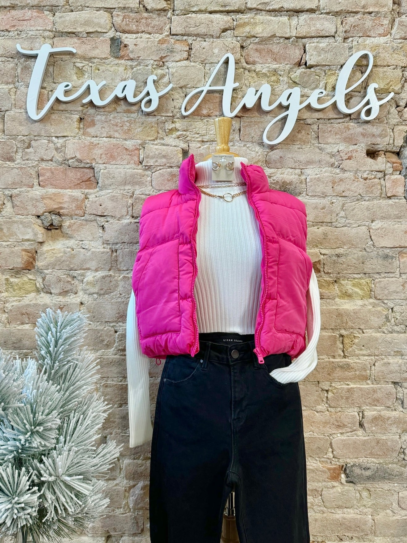 40% Off - Sure Of Herself Solid Pink Puffer Vest