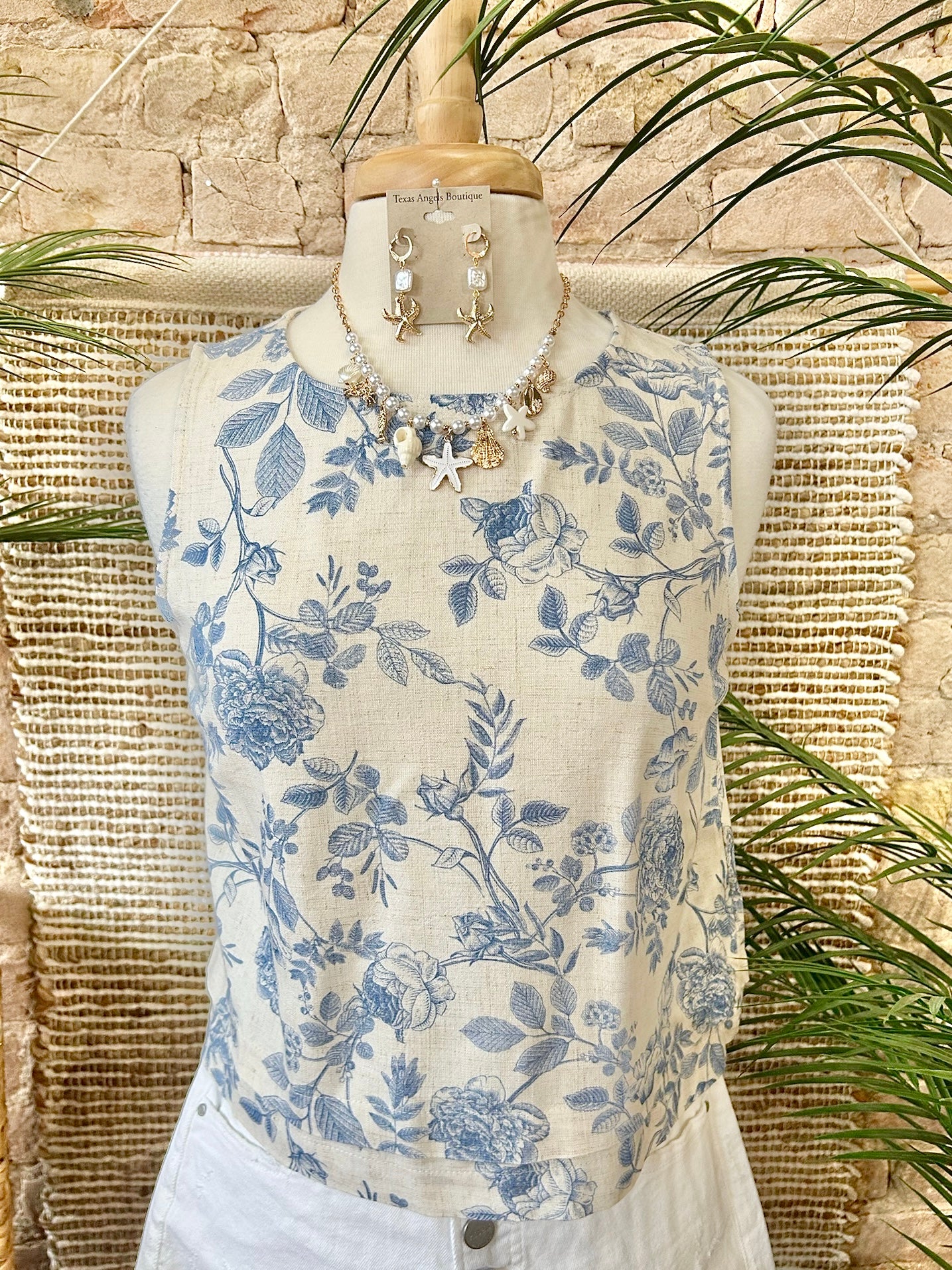 40% Off - Find The Purpose Floral Linen Tank