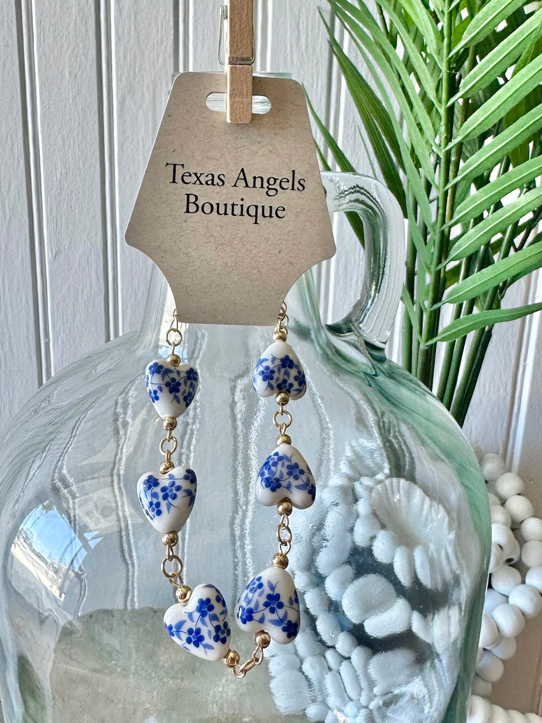 Blue Willow Heart Bracelet