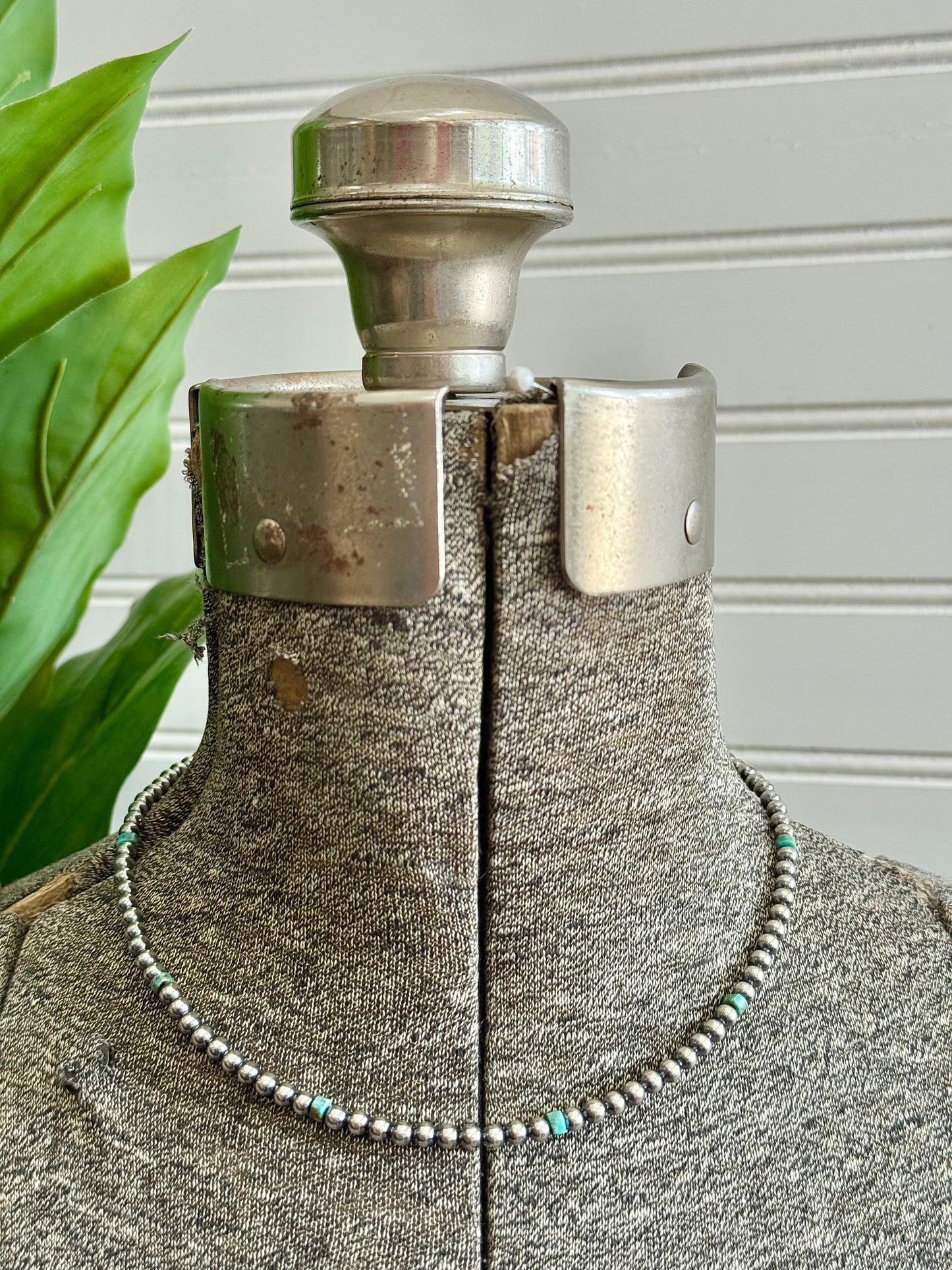 Sterling Silver Navajo Pearls & Kingman Turquoise Necklace
