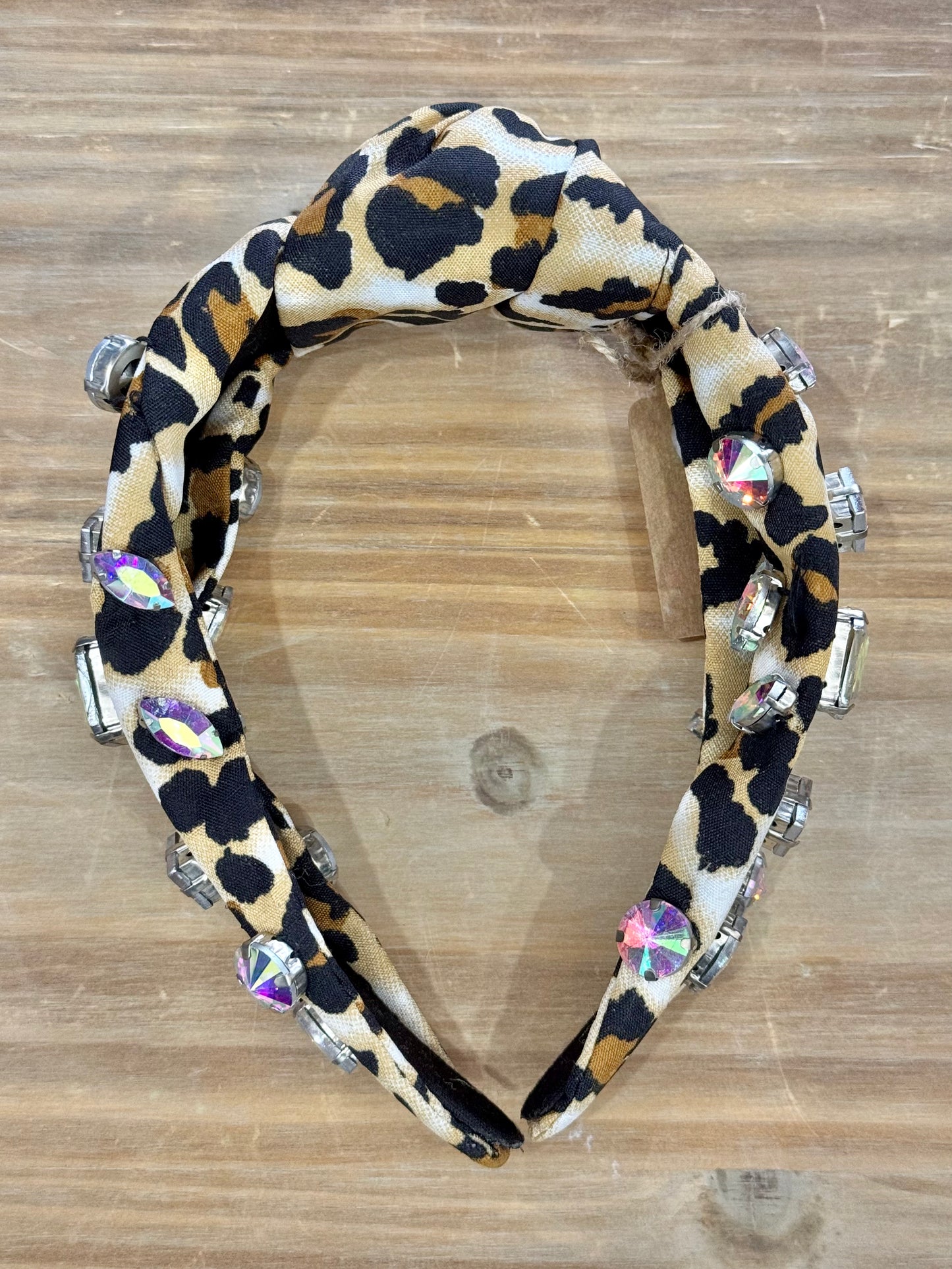 Rhinestone Leopard Print Headband