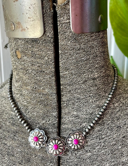 Pink Concho Necklace