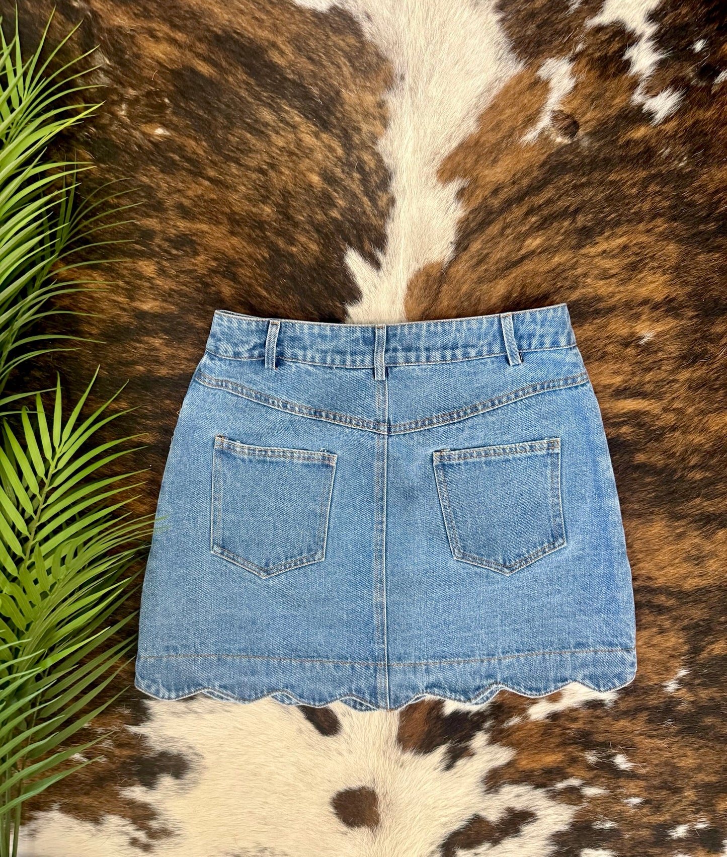Blue Jean Baby Denim Scalloped Skirt