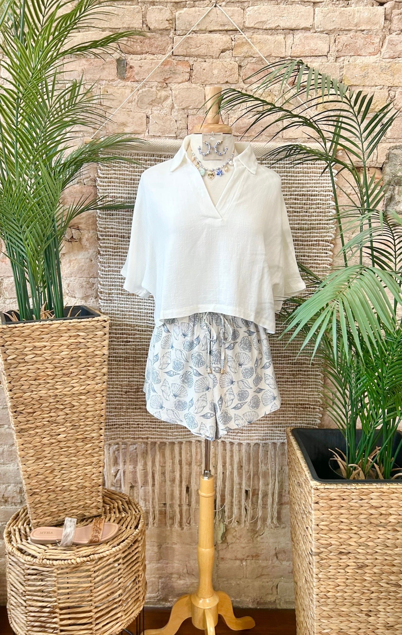 Waterfront White Linen Blouse
