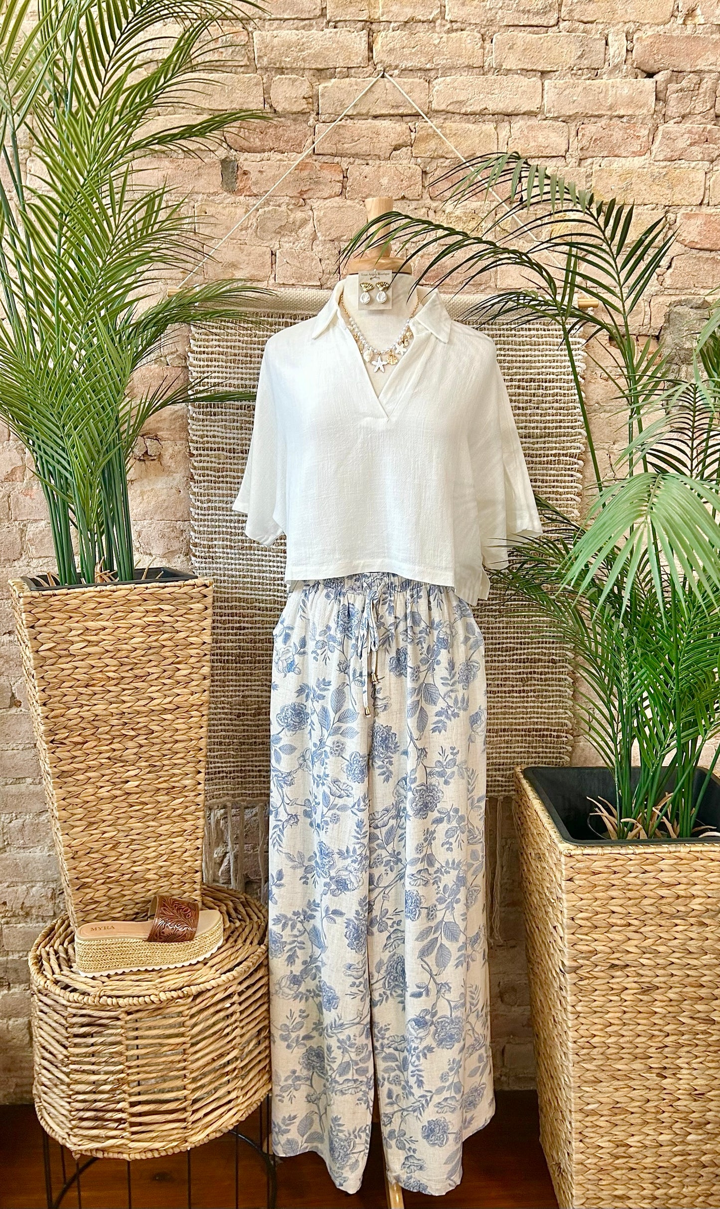 Waterfront White Linen Blouse