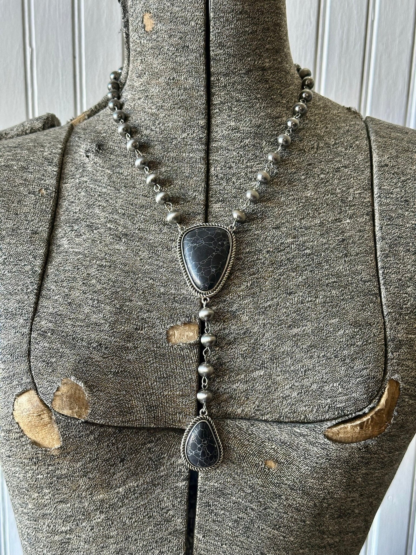 Black Lariat Necklace