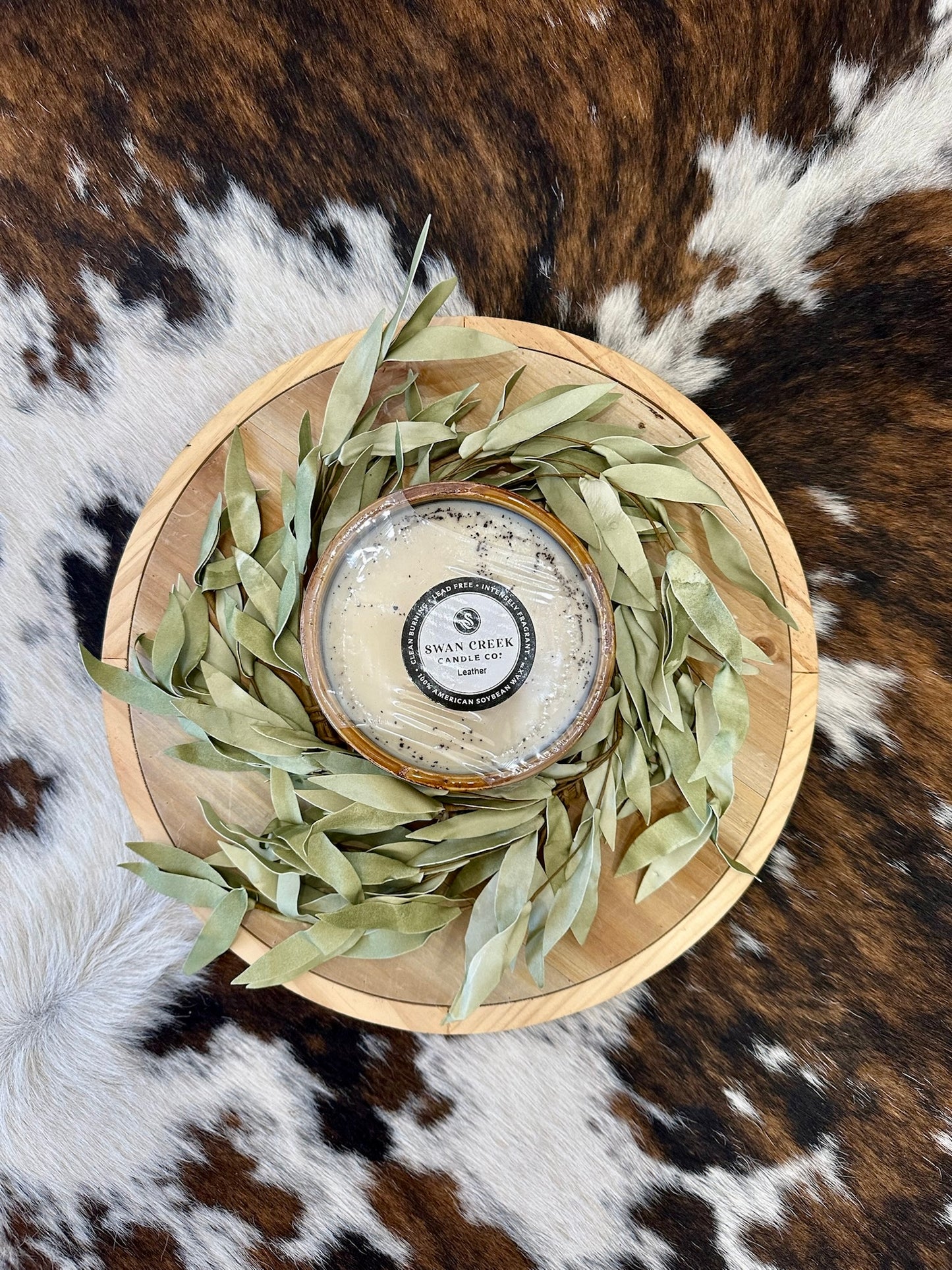 Swan Creek Leather Candle