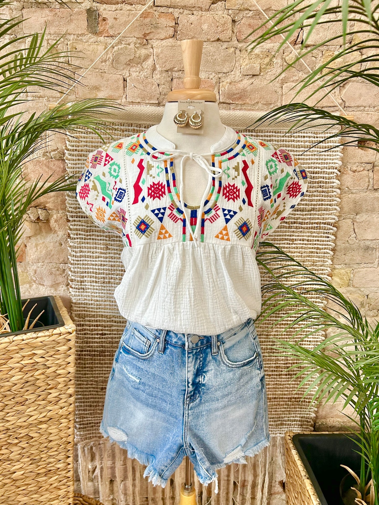 Strawberry Summer Embroidered Blouse