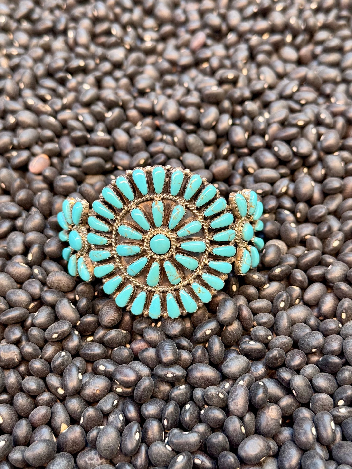 Sterling Silver & Genuine Turquoise Cuff