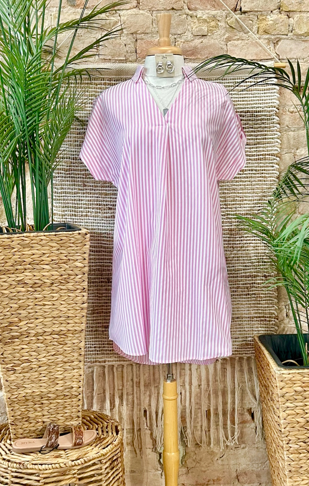 Sunkissed Pink Striped Dress