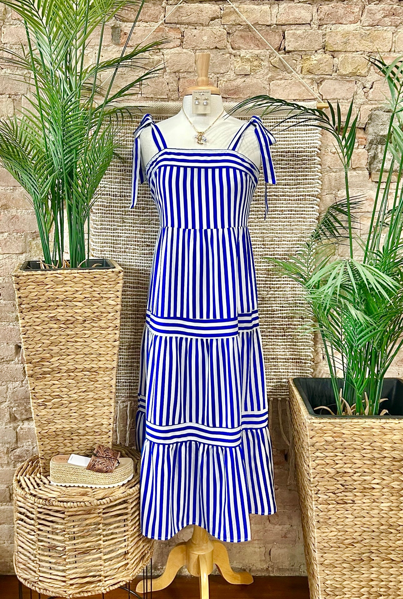Must've Missed You Navy Striped Maxi Dress