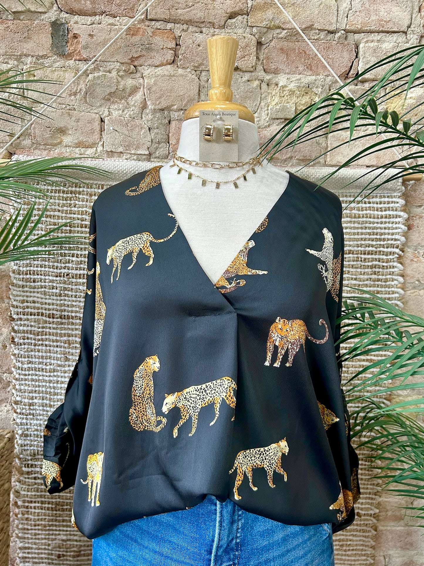 Time Is Ticking Black Tiger Blouse