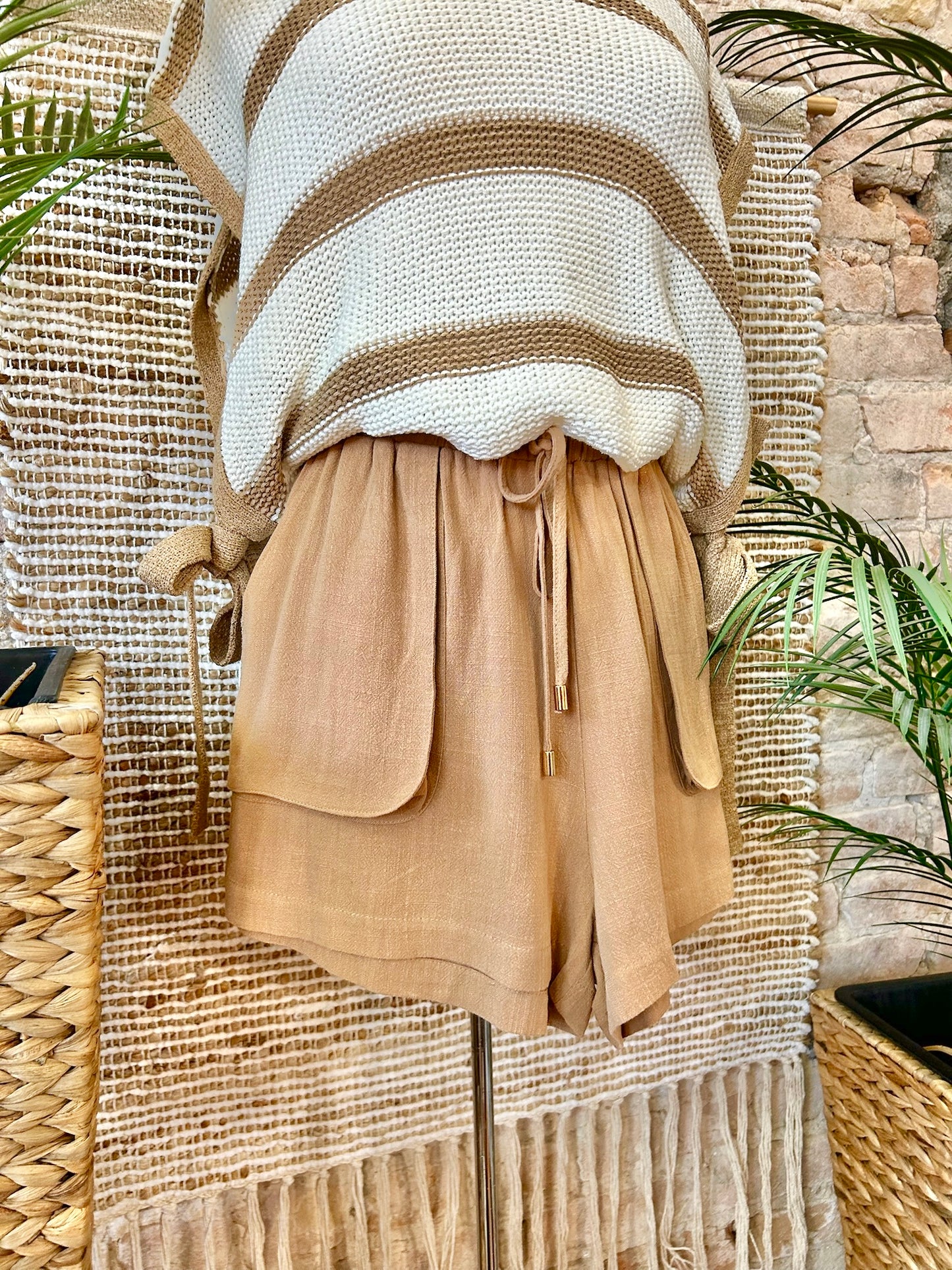 50% Off - When The Time Is Right Terracotta Linen Shorts