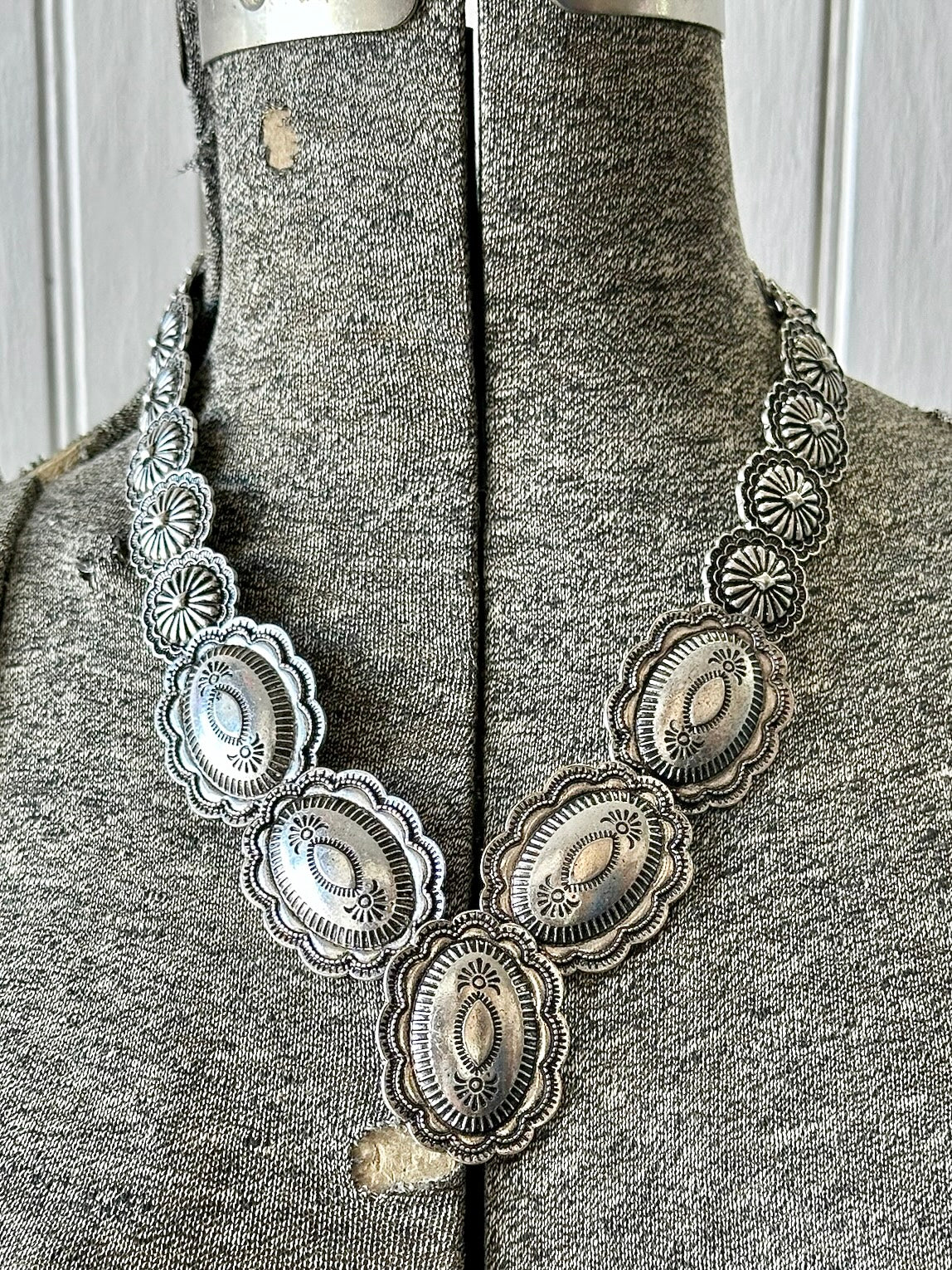 Silver Concho Necklace