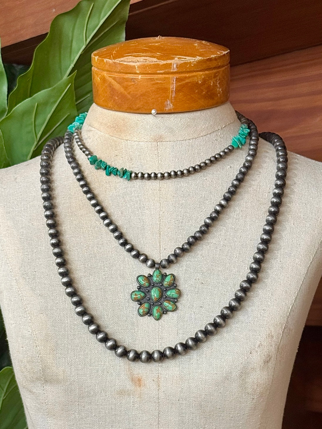 Silver Single Strand Beaded Necklace