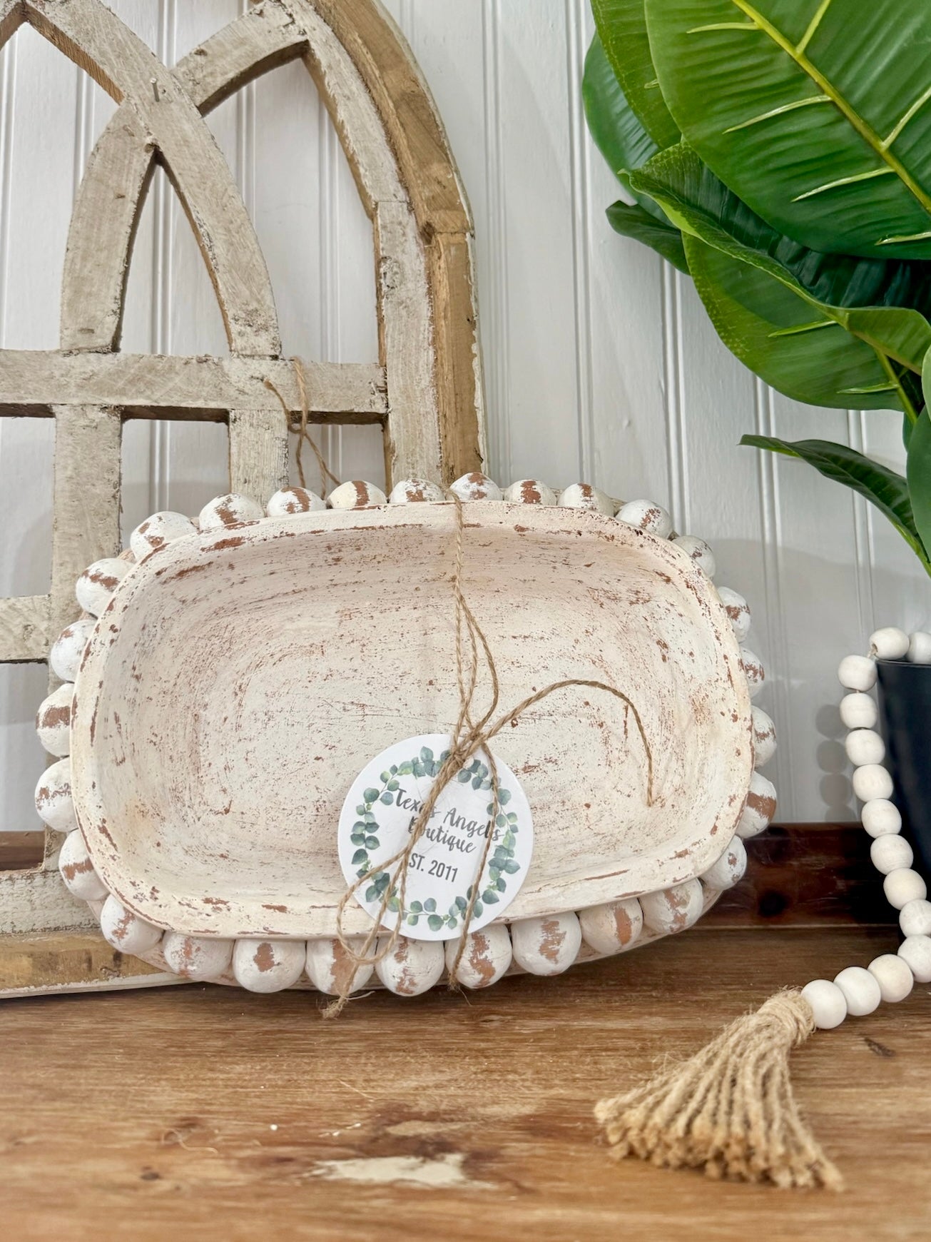 Clay Rectangular Beaded Bowl