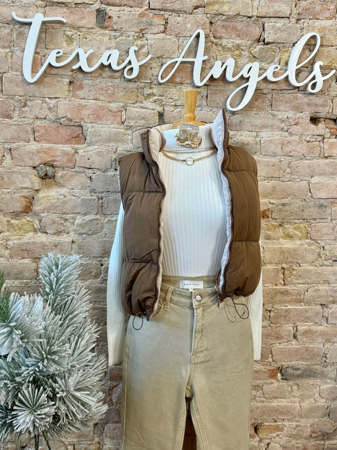 40% Off - Don't Play Around Brown Reversible Puffer Vest