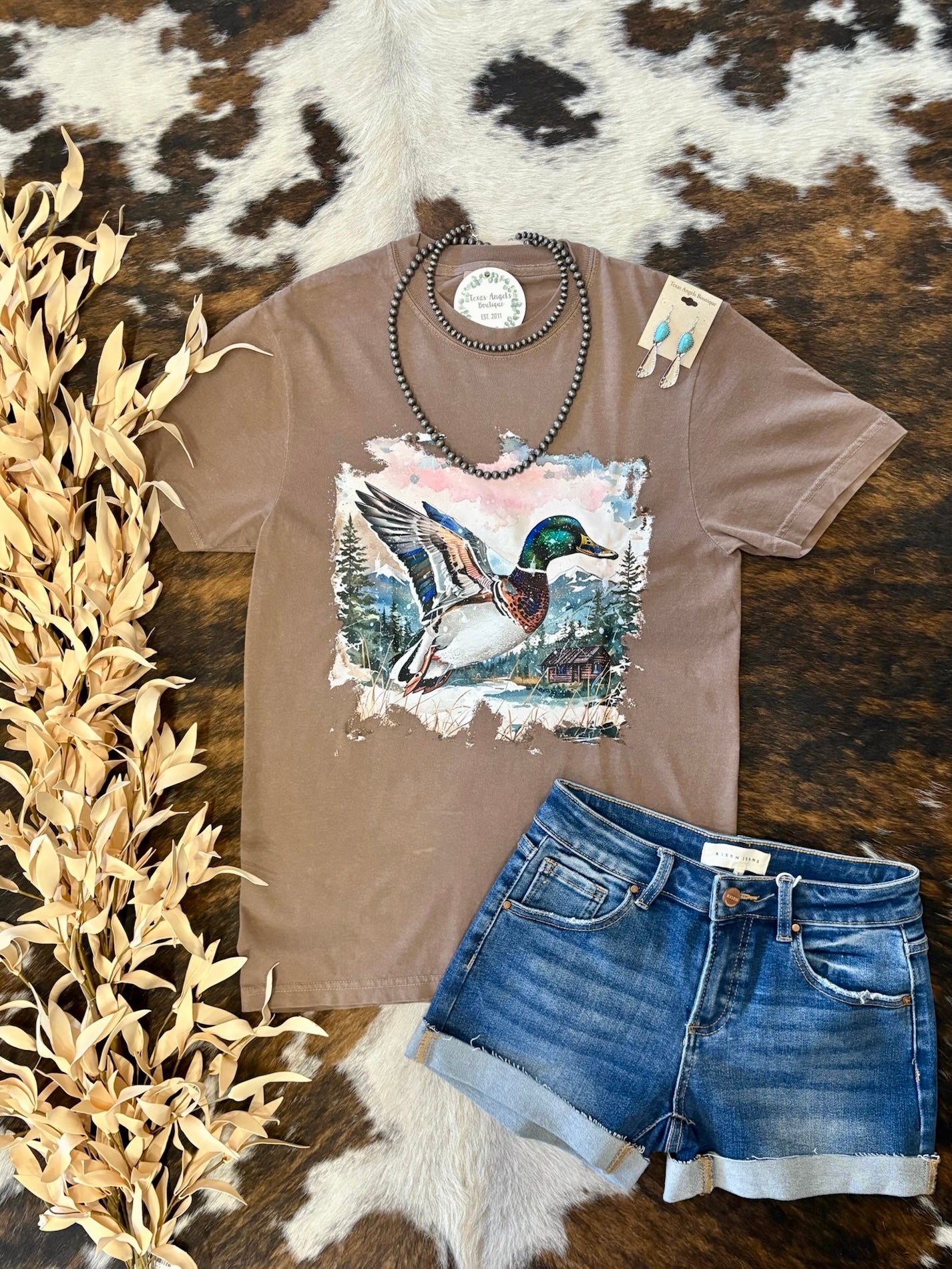 Mallard Duck Brown Graphic Tee