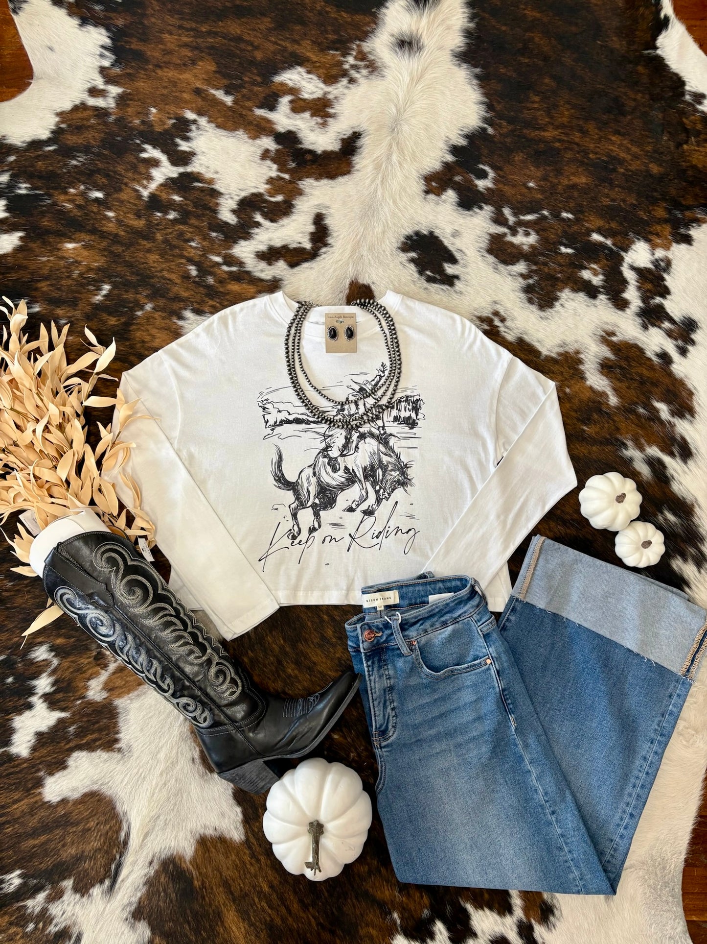 Keep On Riding White Graphic Tee